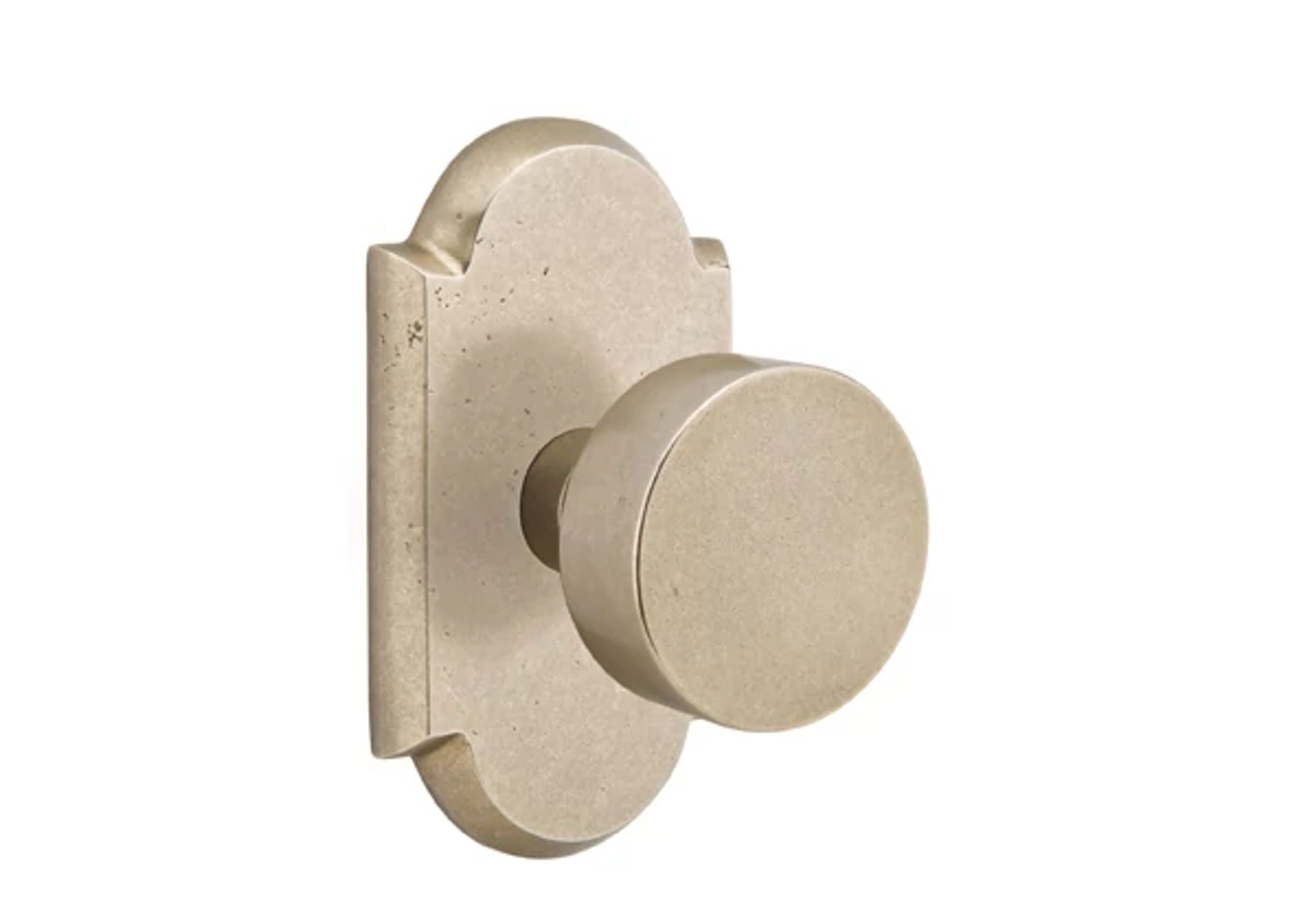 Emtek Concealed Fastener Round Knob Set with Sandcast Bronze #1 Rosette