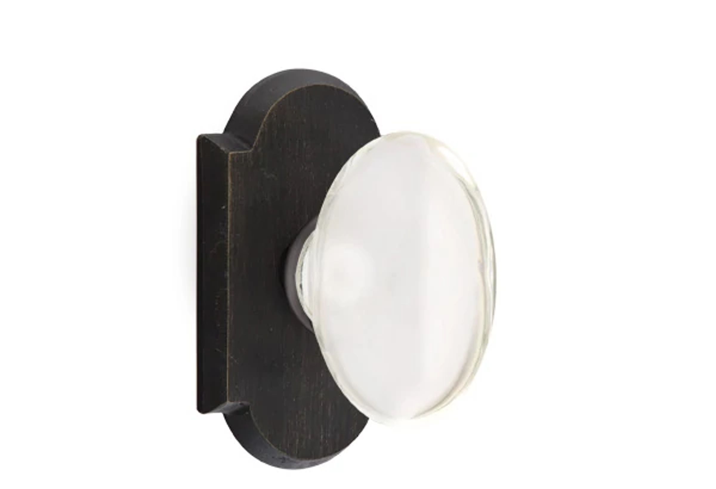 Emtek Concealed Fastener Hampton Glass Knob Set with Sandcast Bronze #1 Rosette