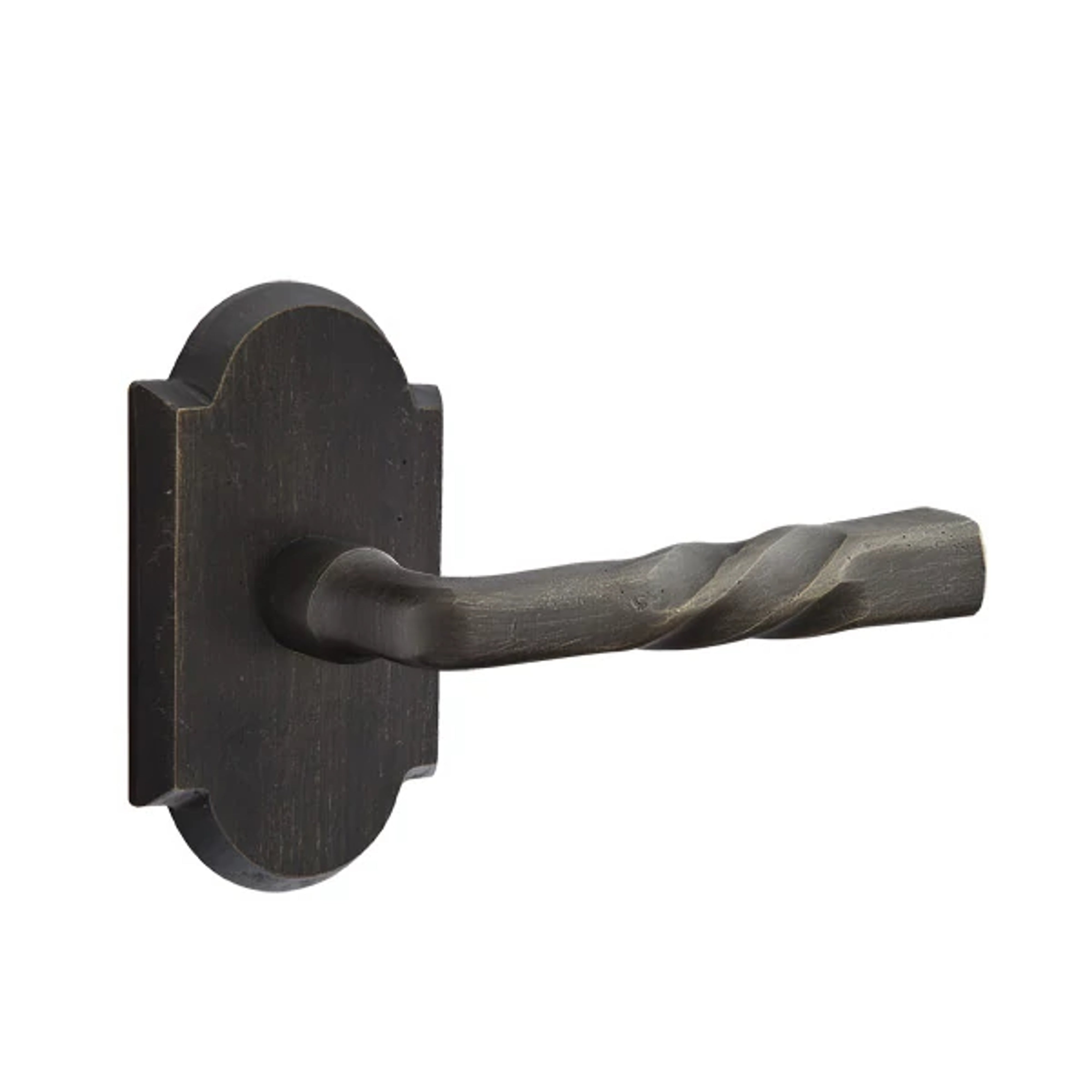 Emtek Montrose Lever Set with Sandcast Bronze #1 Rosette
