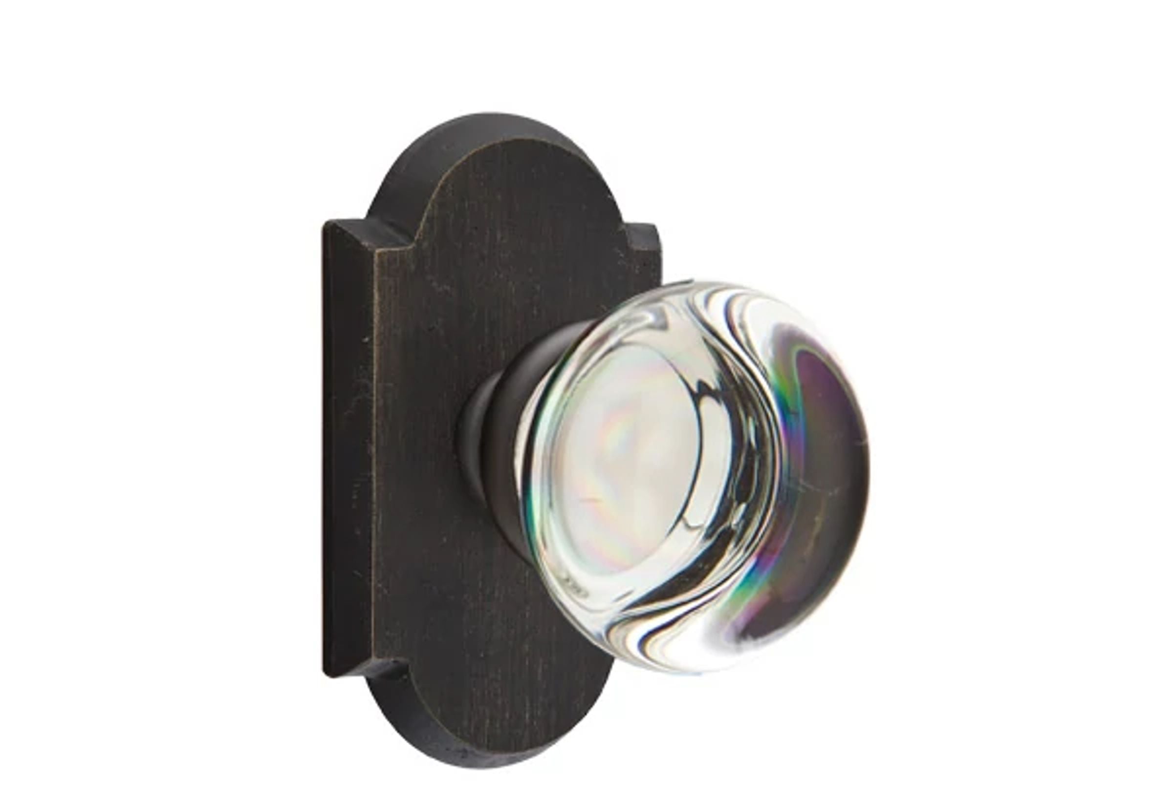 Emtek Concealed Fastener Providence Glass Knob Set with Sandcast Bronze #1 Rosette