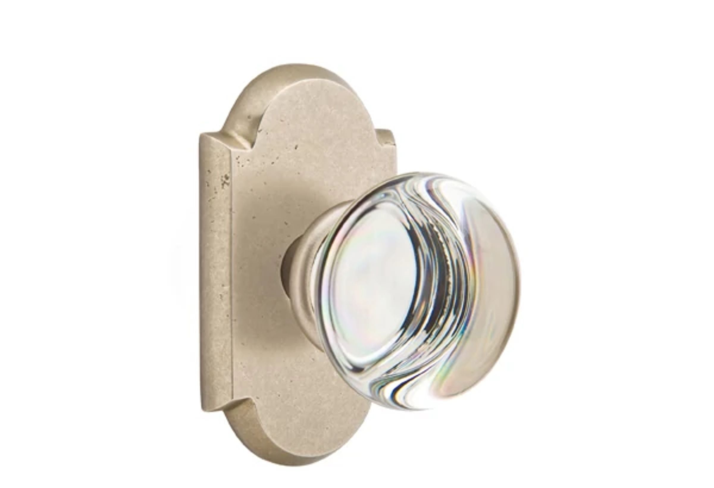 Emtek Concealed Fastener Providence Glass Knob Set with Sandcast Bronze #1 Rosette