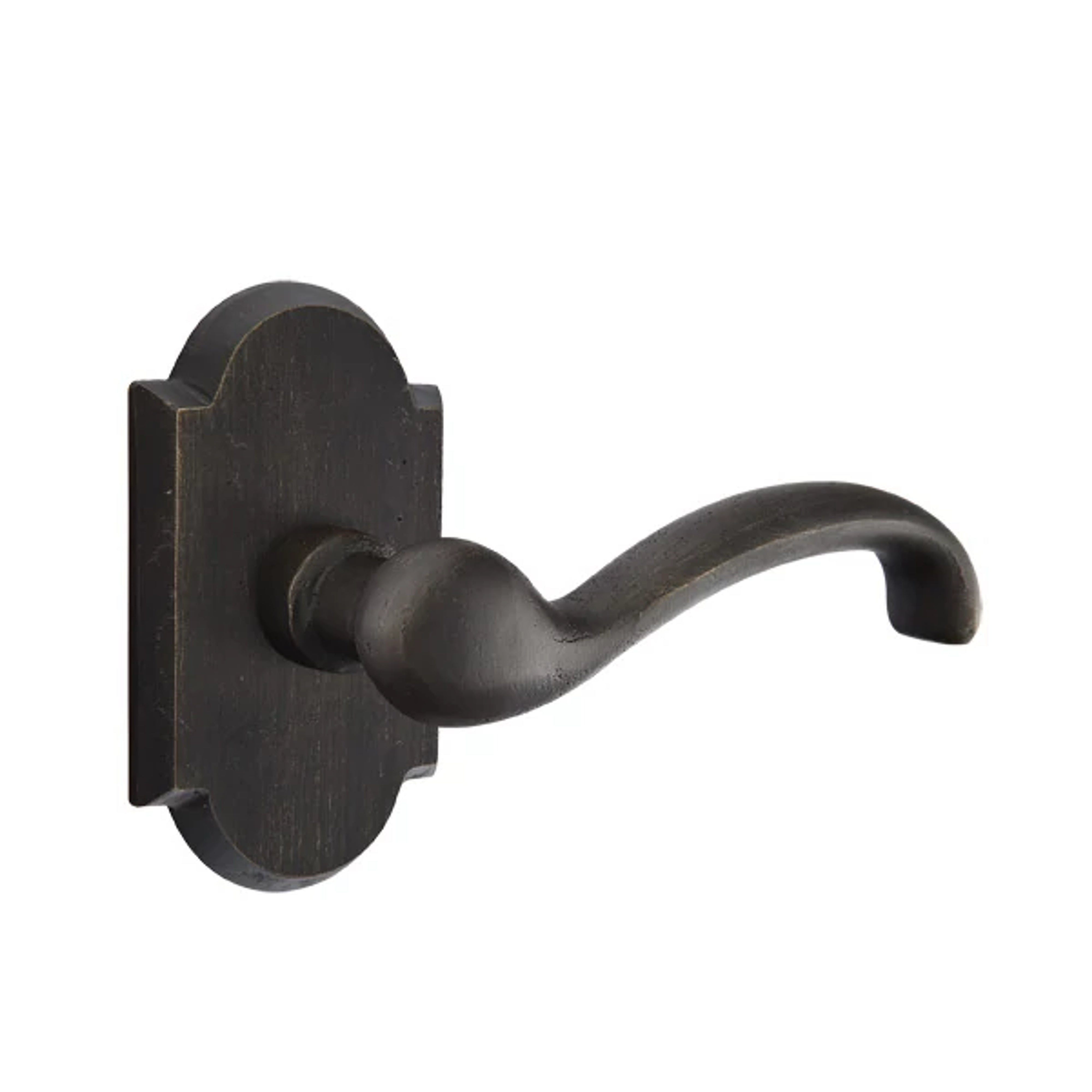 Emtek Concealed Fastener Teton Lver Set with Sandcast Bronze #1 Rosette