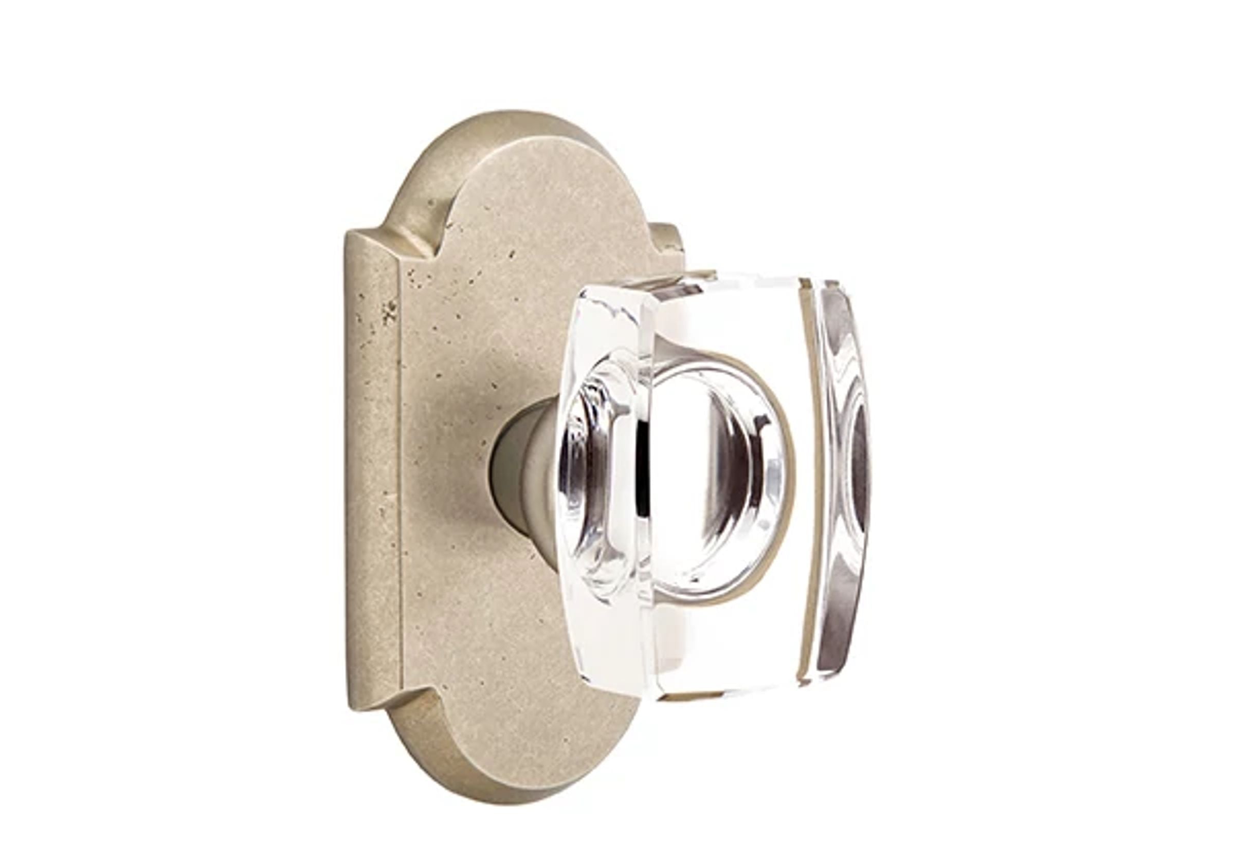 Emtek Windsor Glass Knob Set with Sandcast Bronze #1 Rosette