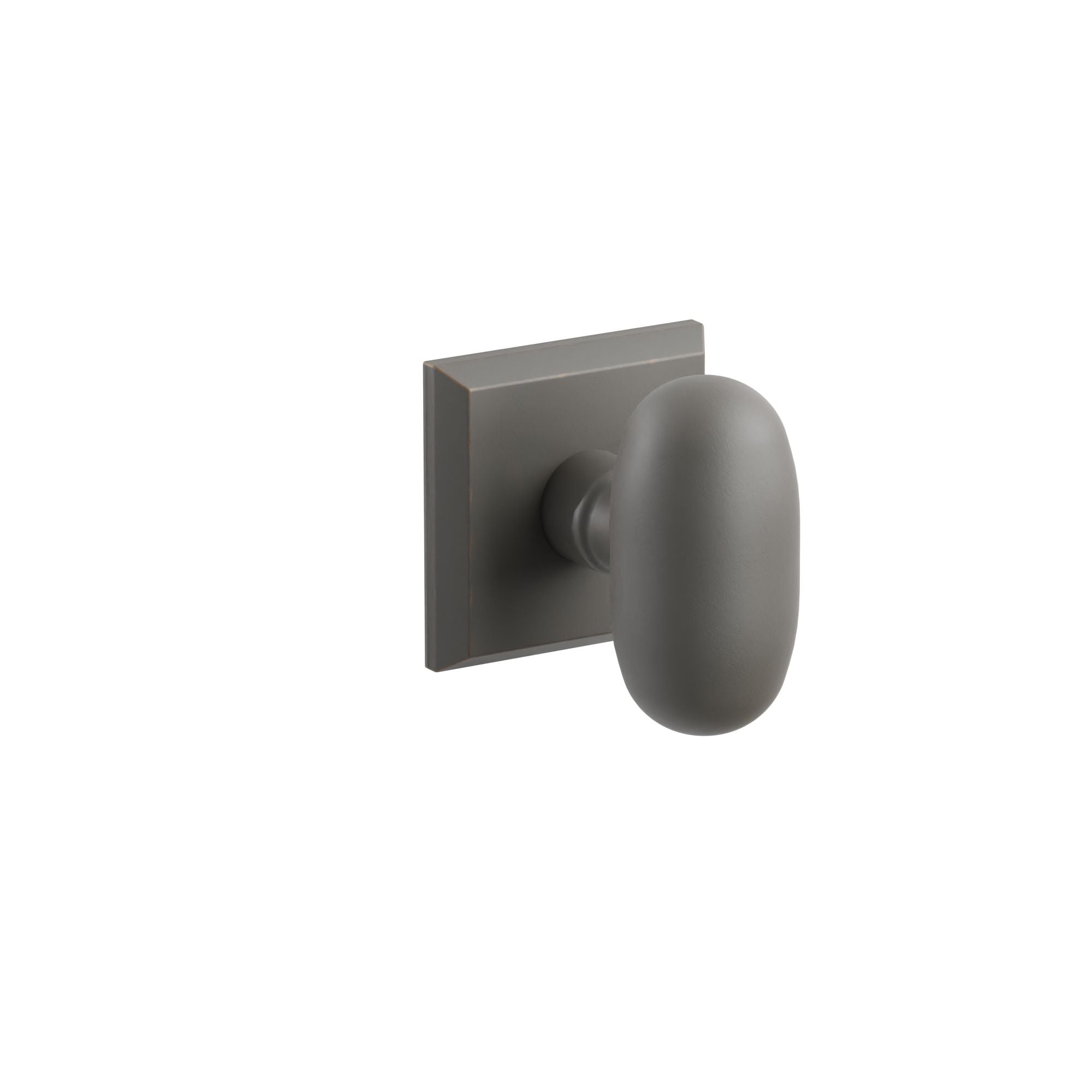 Emtek Egg Knob Set with Sandcast Bronze #6 Rosette