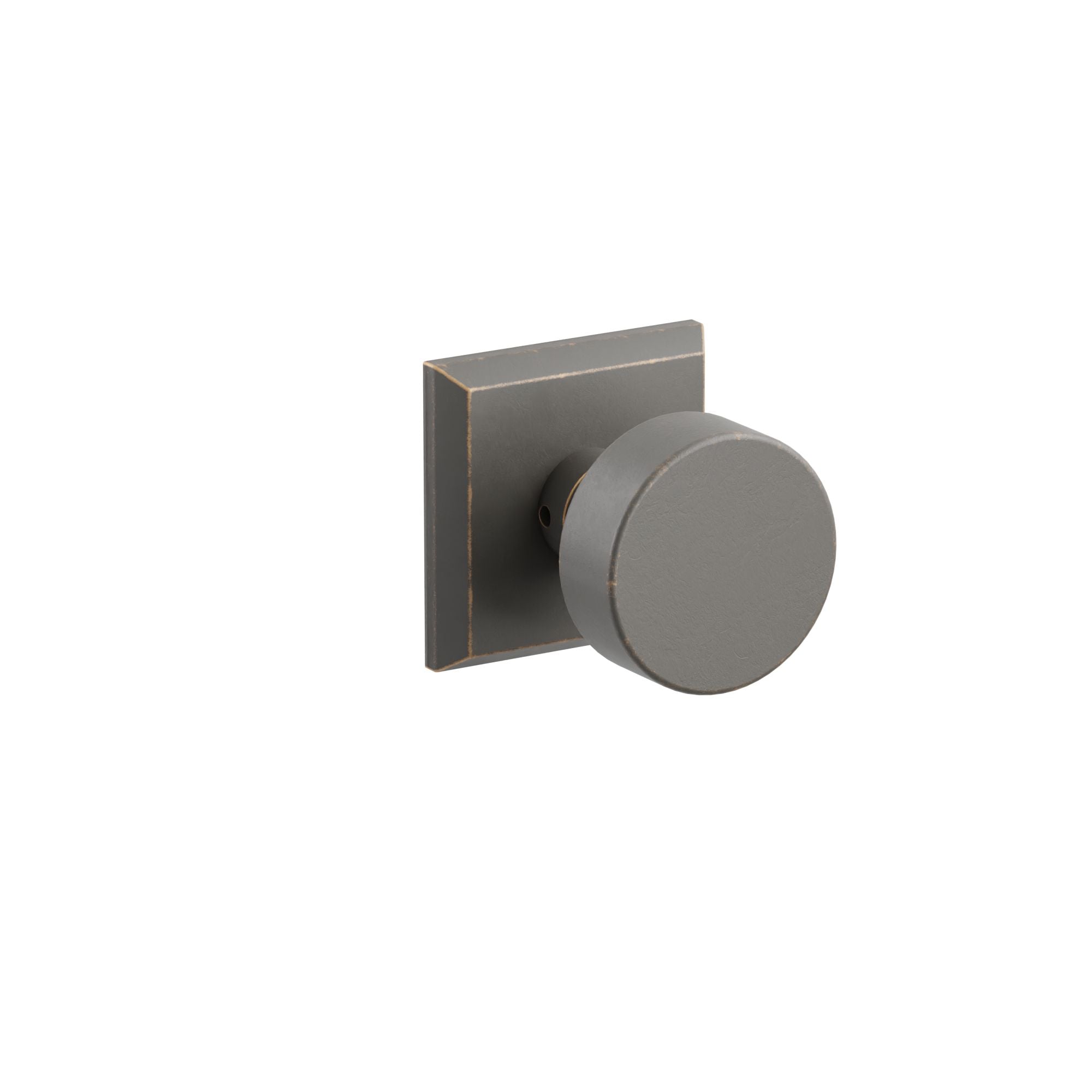 Emtek Concealed Fastener Round Knob Set with Sandcast Bronze #6 Rosette