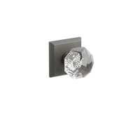 Emtek Diamond Glass Knob Set with Sandcast Bronze #6 Rosette