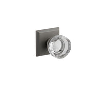 Emtek Concealed Fastener Lowell Glass Knob Set With Sandcast Bronze #6 Rosette