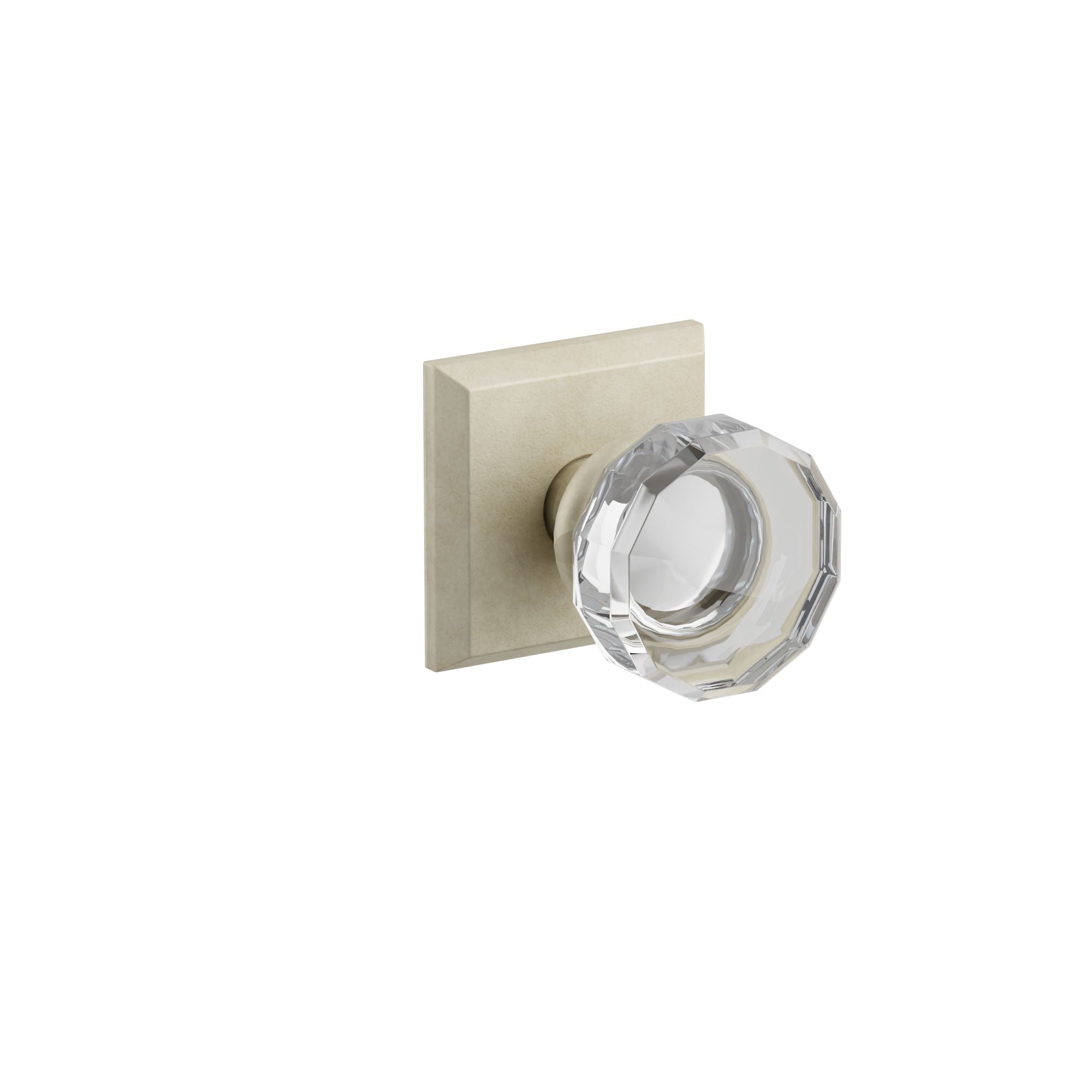 Emtek Concealed Fastener Lowell Glass Knob Set With Sandcast Bronze #6 Rosette