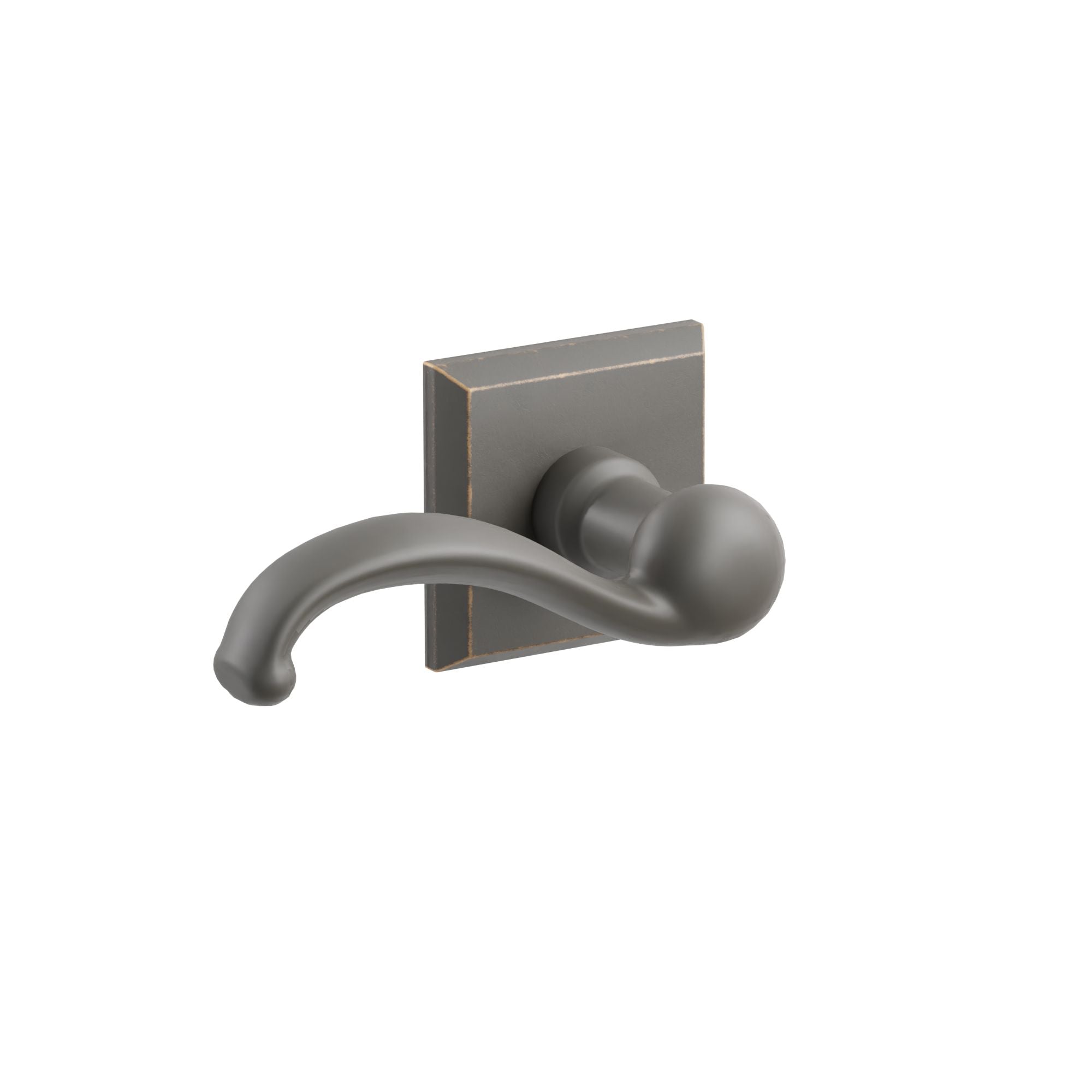 Emtek Concealed Fastener Teton Lver Set with Sandcast Bronze #6 Rosette