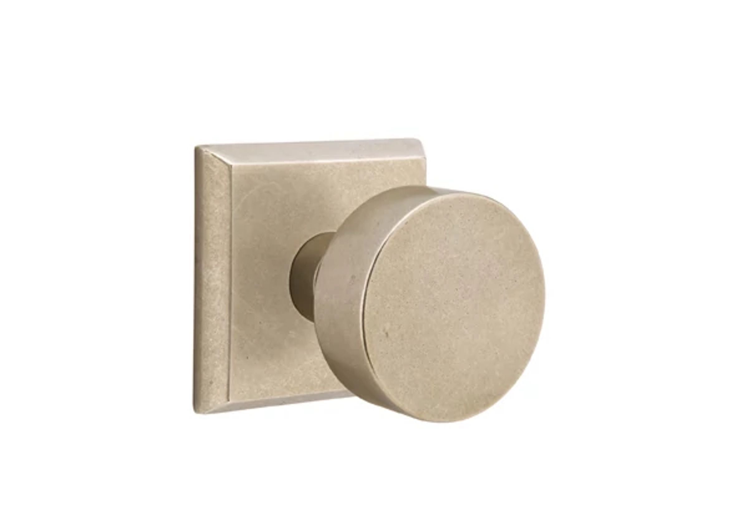 Emtek Round Knob Set with Sandcast Bronze #6 Rosette