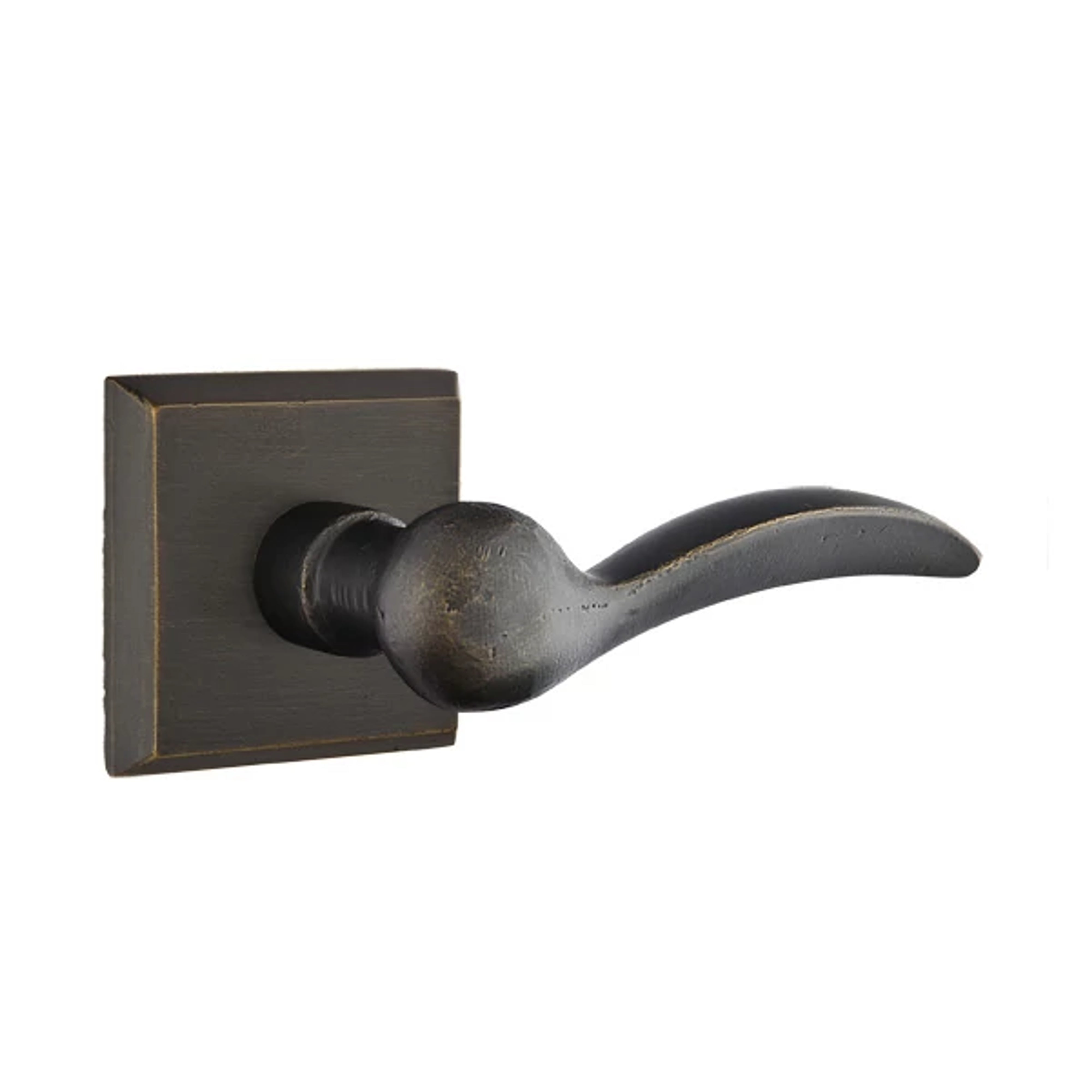 Emtek Durango Lever Set with Sandcast Bronze #6 Rosette