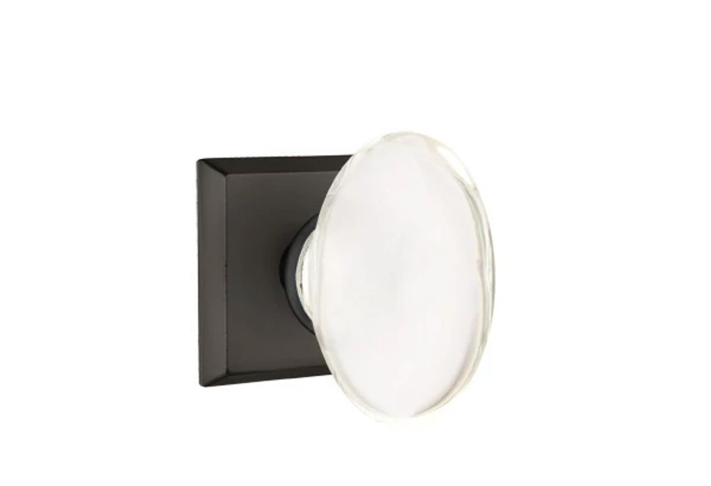 Emtek Concealed Fastener Hampton Glass Knob Set with Sandcast Bronze #6 Rosette