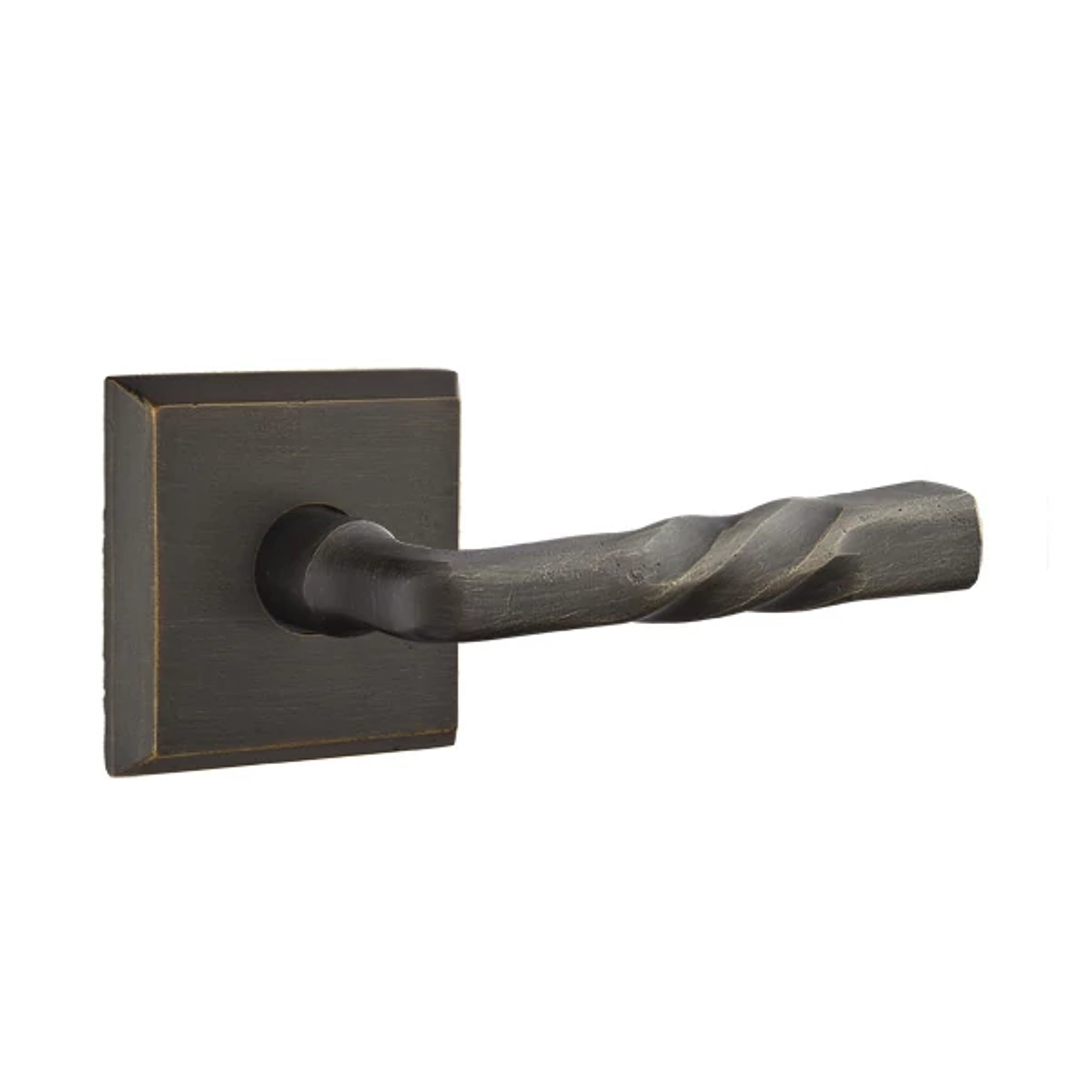 Emtek Montrose Lever Set with Sandcast Bronze #6 Rosette