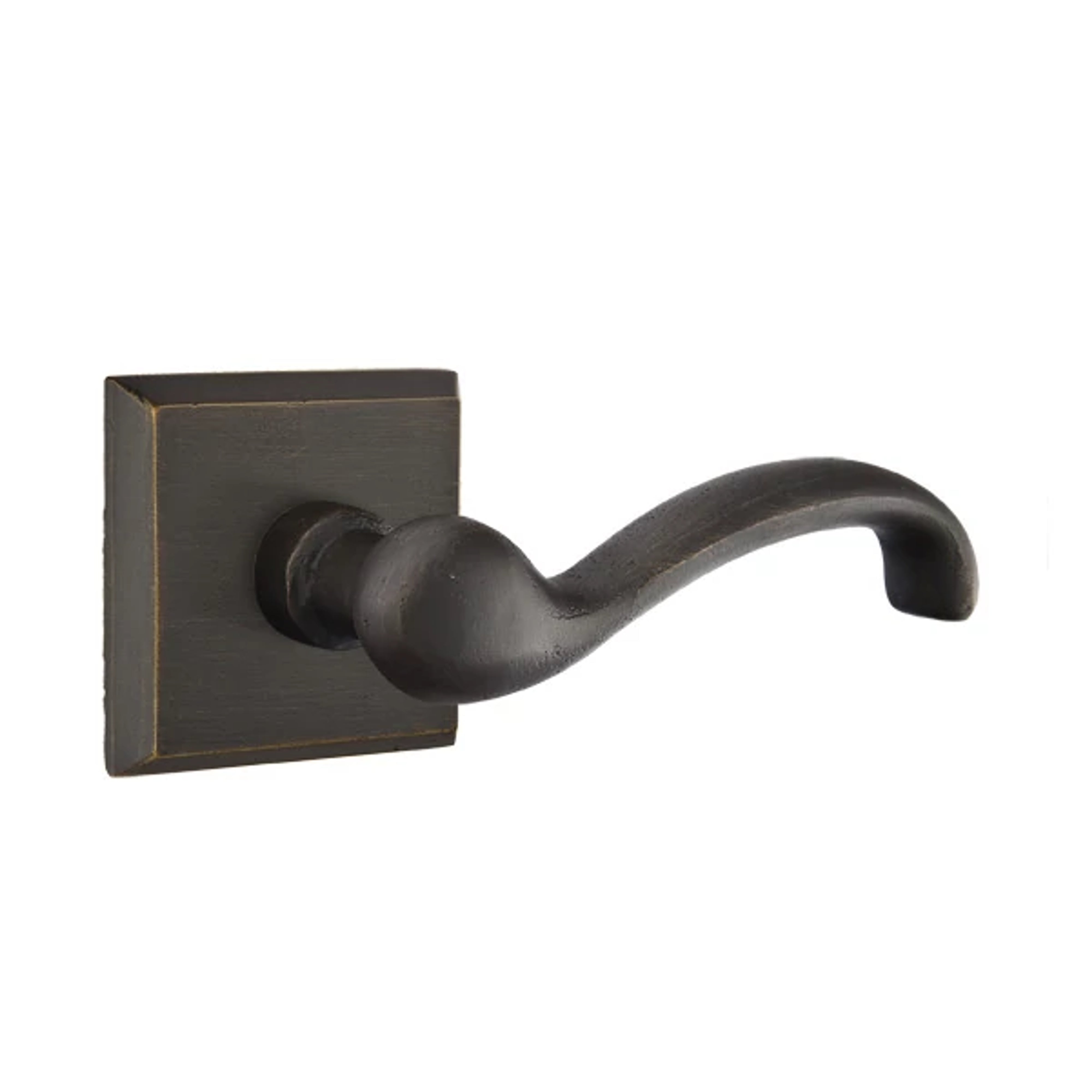 Emtek Teton Lver Set with Sandcast Bronze #6 Rosette