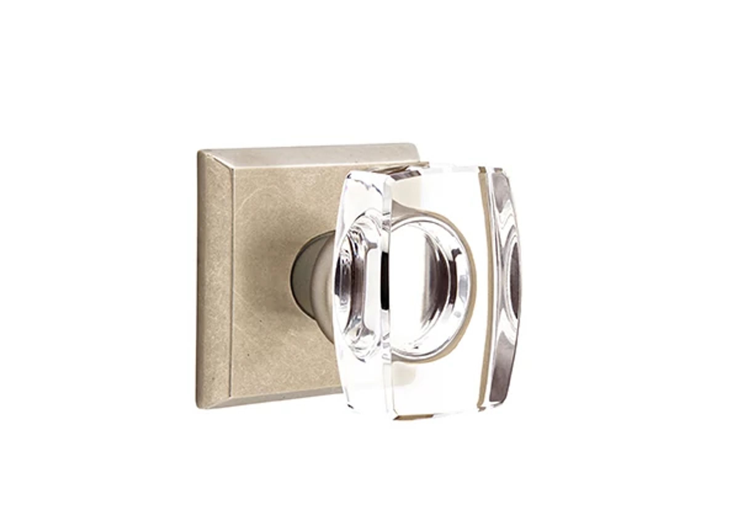 Emtek Windsor Glass Knob Set with Sandcast Bronze #6 Rosette