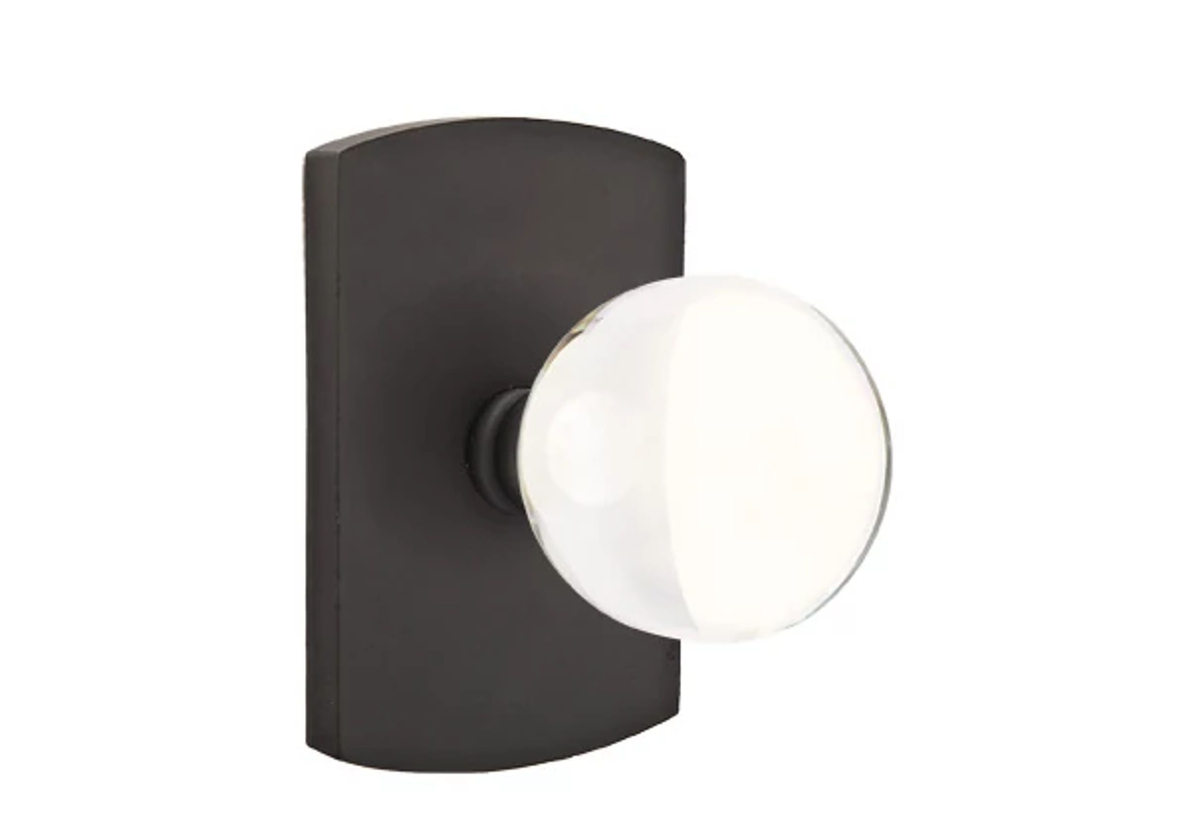 Emtek Concealed Fastener Bristol Glass Knob Set with Sandcast Bronze #4 Rosette