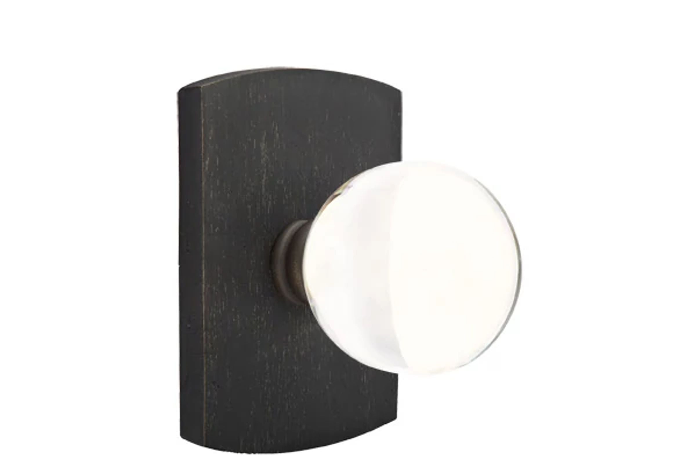 Emtek Concealed Fastener Bristol Glass Knob Set with Sandcast Bronze #4 Rosette