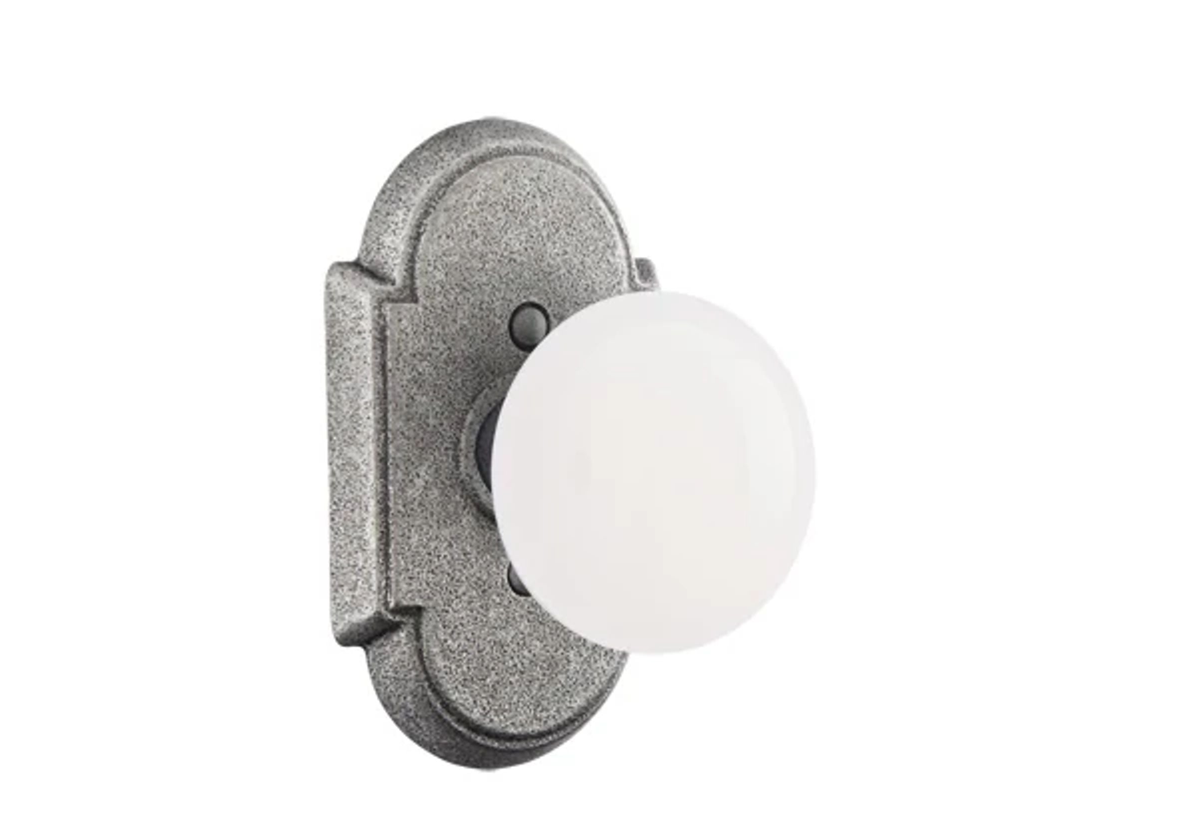 Emtek Madison Ivory Knob Set with Wrought Steel #1 Rosette