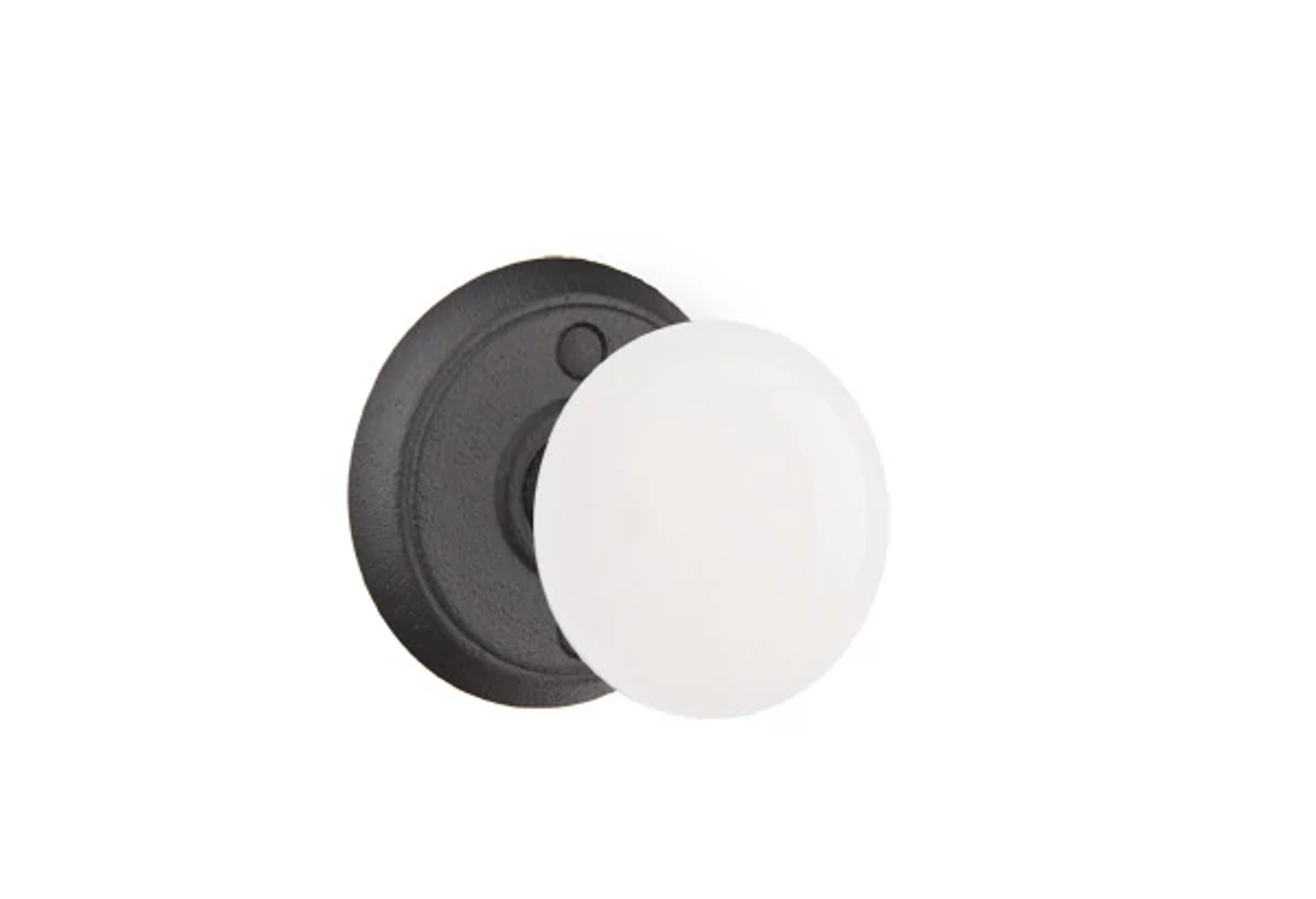 Emtek Madison Ivory Knob Set with Wrought Steel #2 Rosette