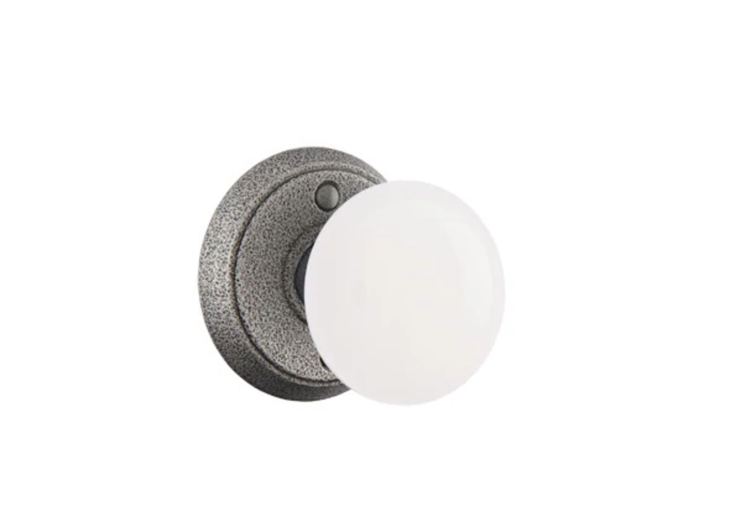 Emtek Madison Ivory Knob Set with Wrought Steel #2 Rosette