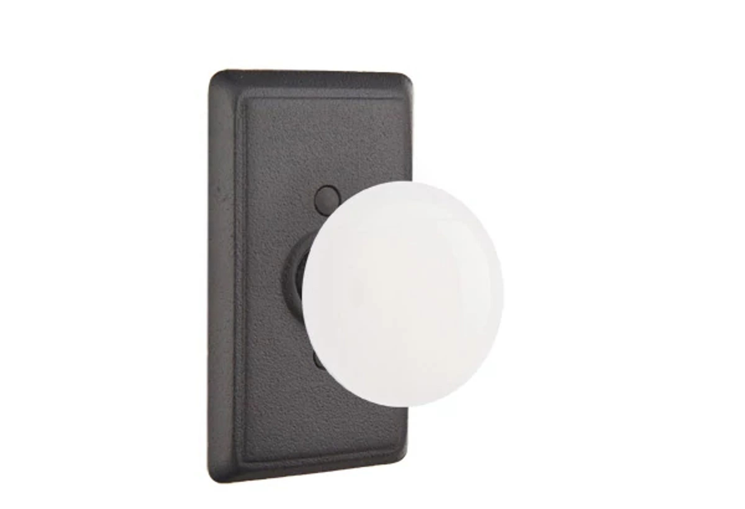 Emtek Madison Ivory Knob Set with Wrought Steel #3 Rosette