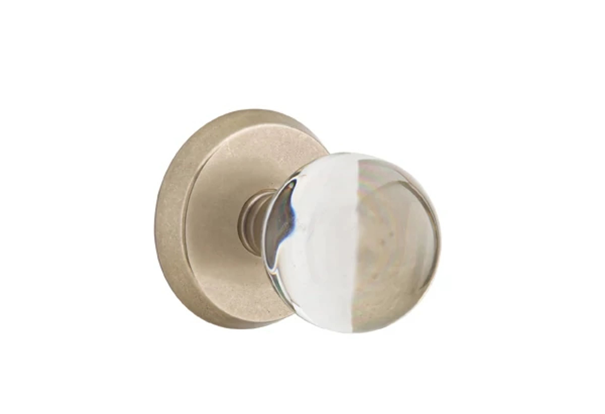 Emtek Concealed Fastener Bristol Glass Knob Set with Sandcast Bronze #2 Rosette