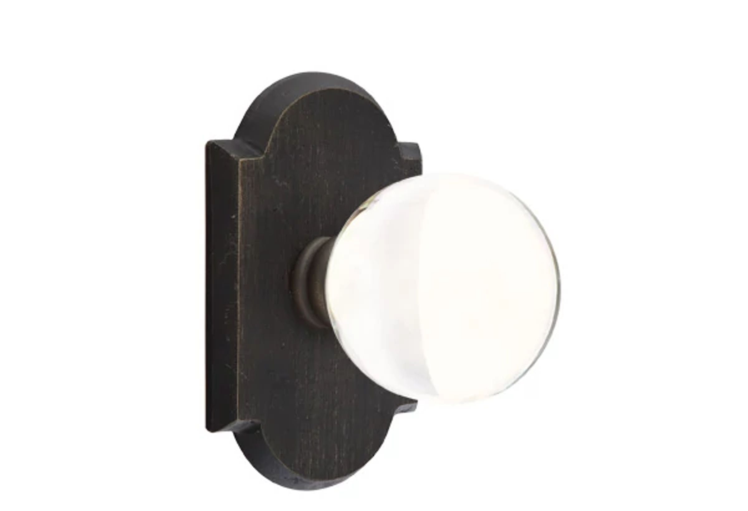 Emtek Bristol Glass Knob Set with Sandcast Bronze #1 Rosette