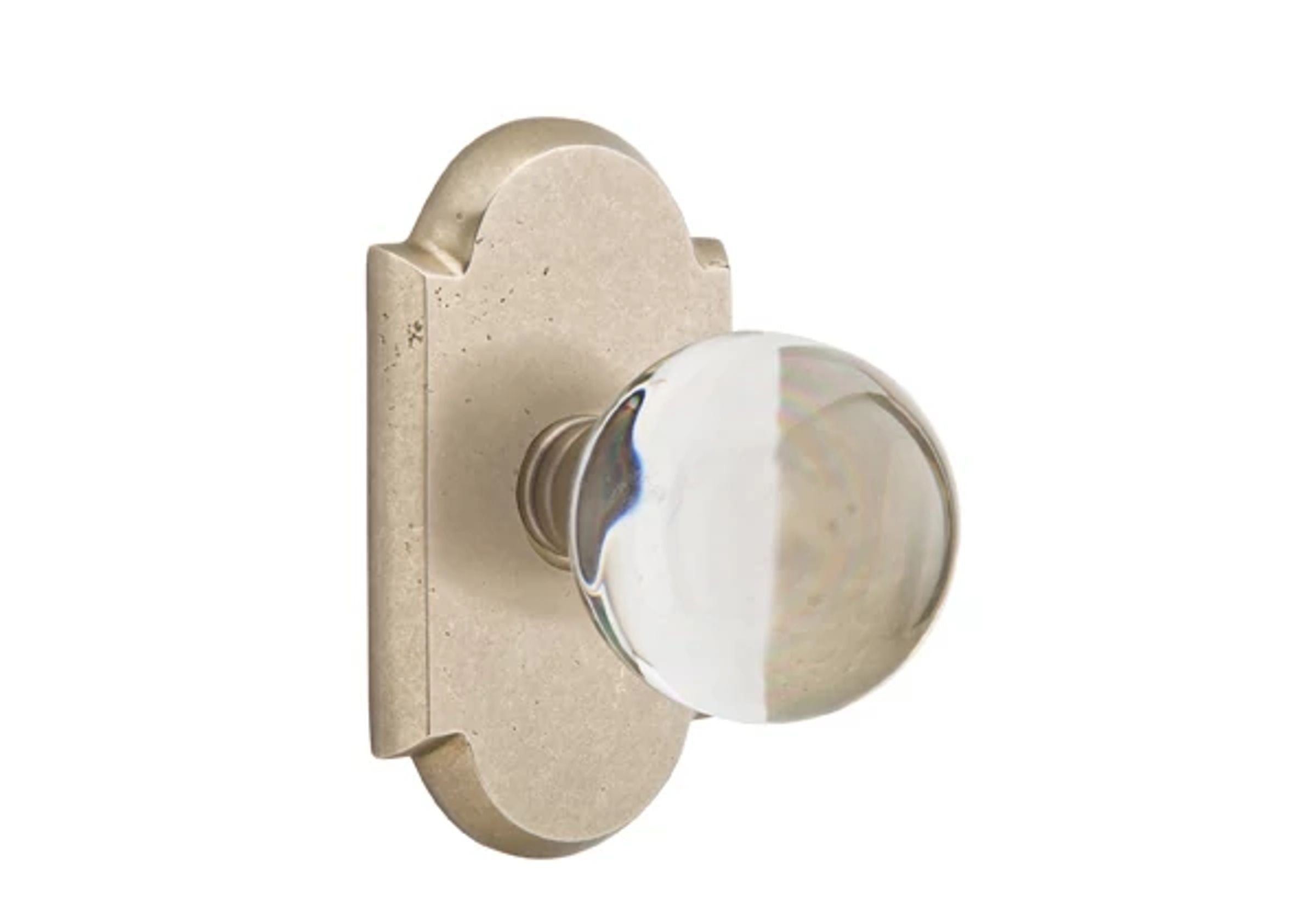 Emtek Bristol Glass Knob Set with Sandcast Bronze #1 Rosette