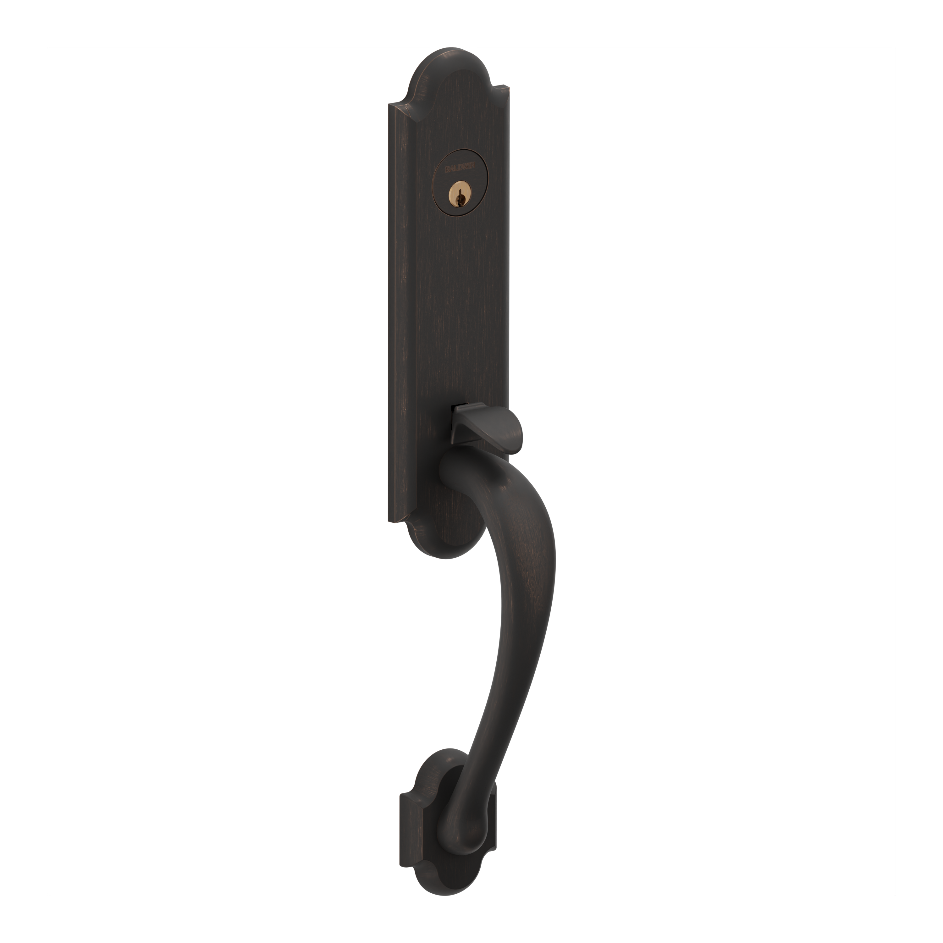 Baldwin Boulder Single Cylinder Handleset with 5024 Oval Knob