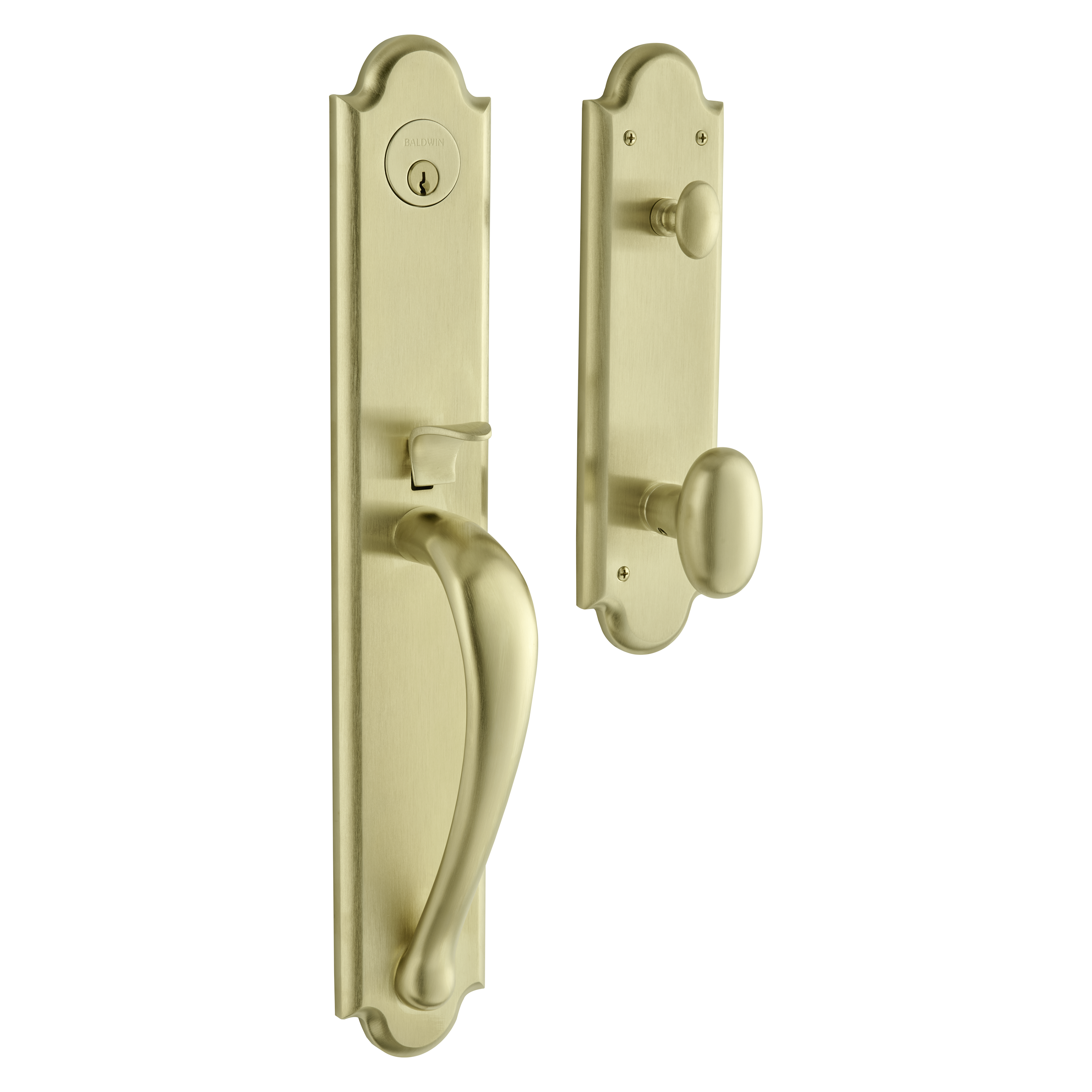 Baldwin Boulder Full Single Cylinder Handleset with 5024 Oval Knob