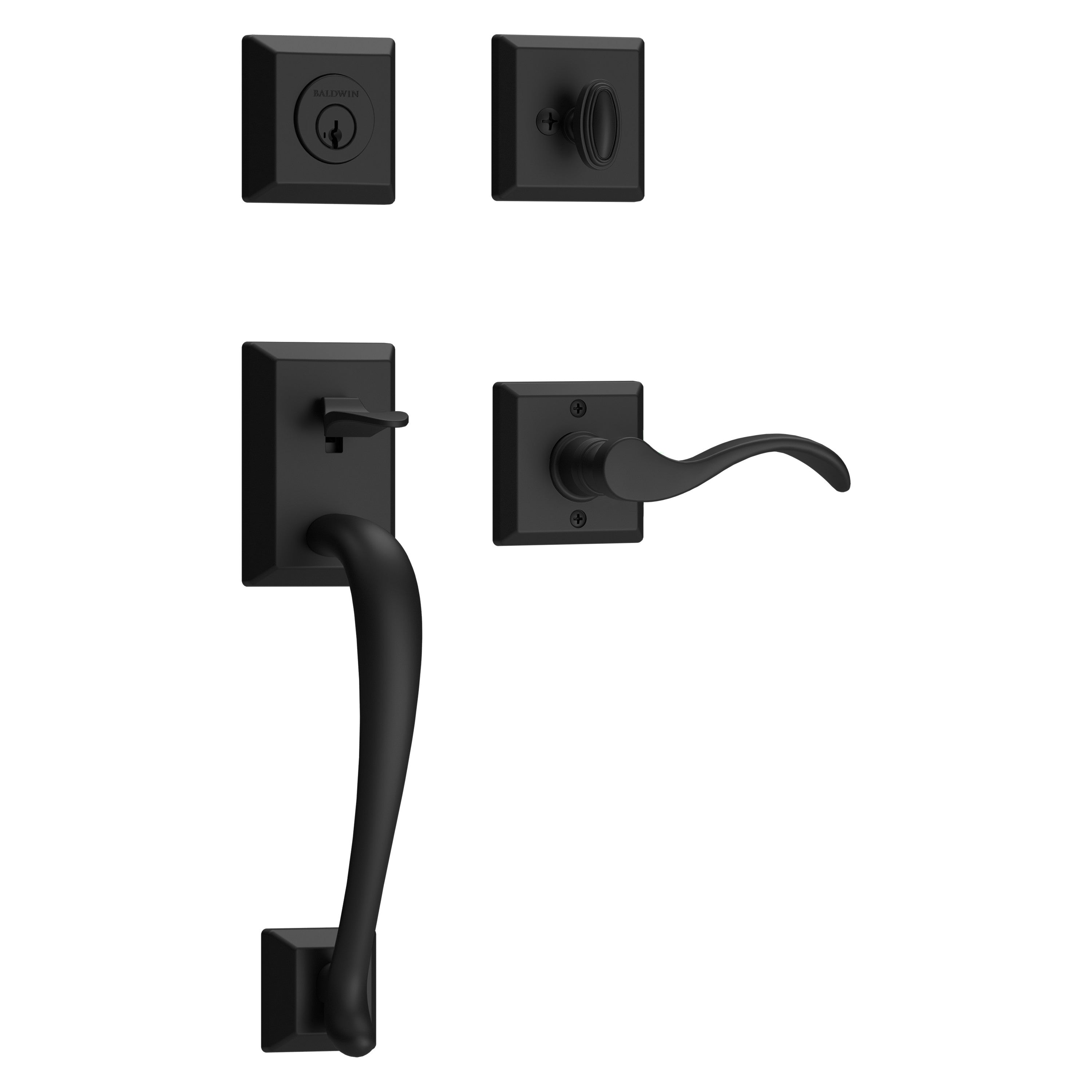 Baldwin Reserve Napa Single Cylinder Handleset With Curve Lever
