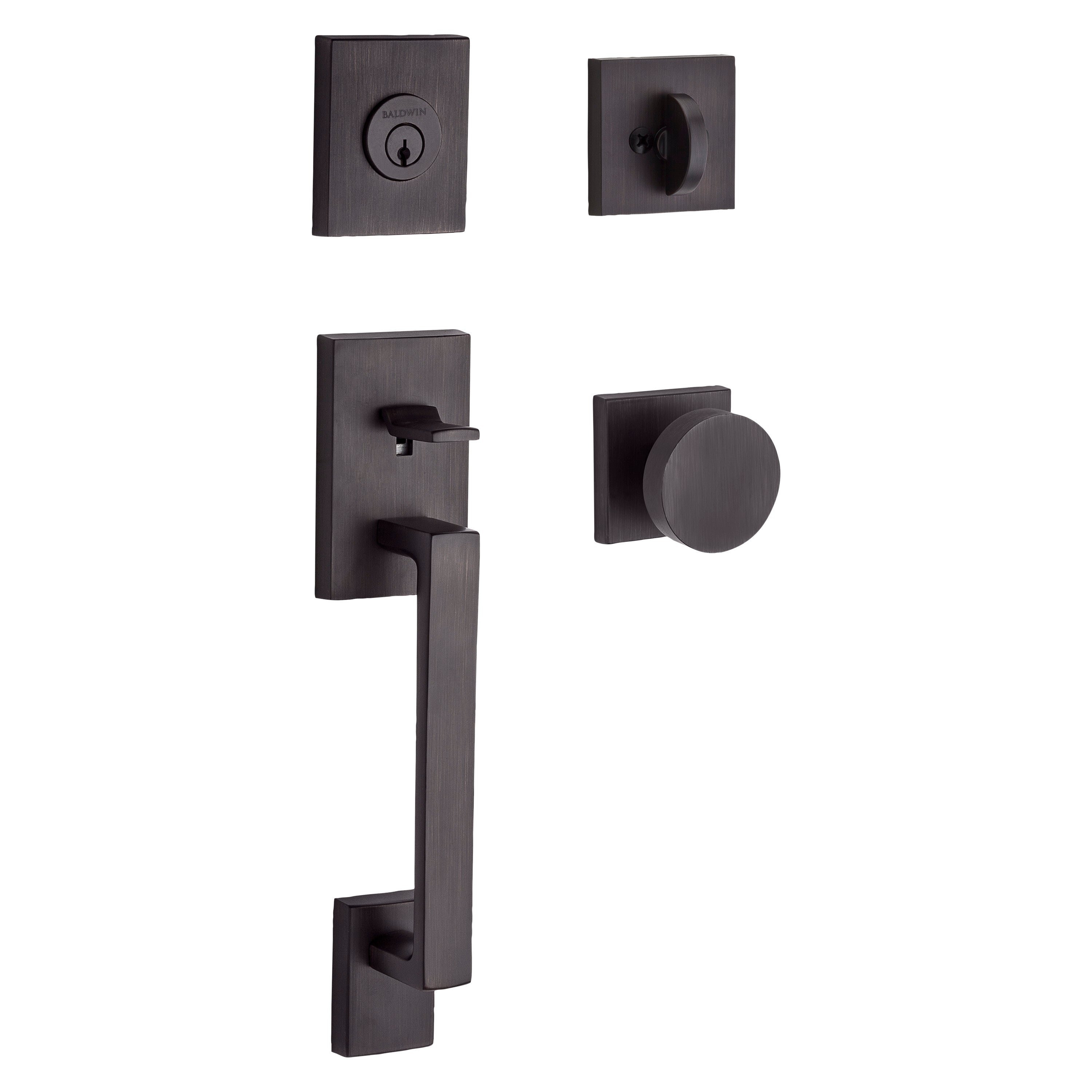 Baldwin Reserve La Jolla Single Cylinder Handleset With Contemporary Knob