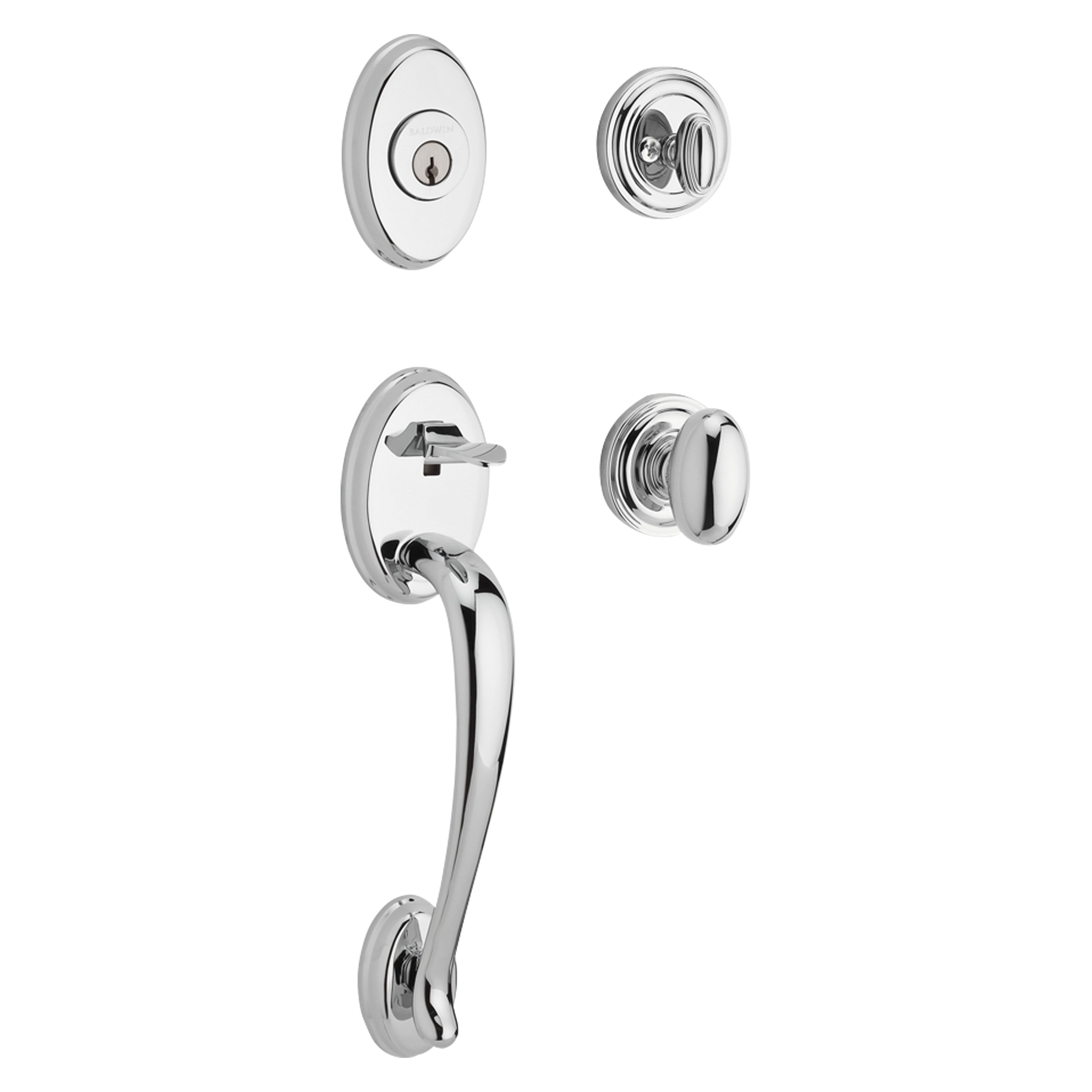 Baldwin Reserve Columbus Single Cylinder Handleset With Ellipse Knob