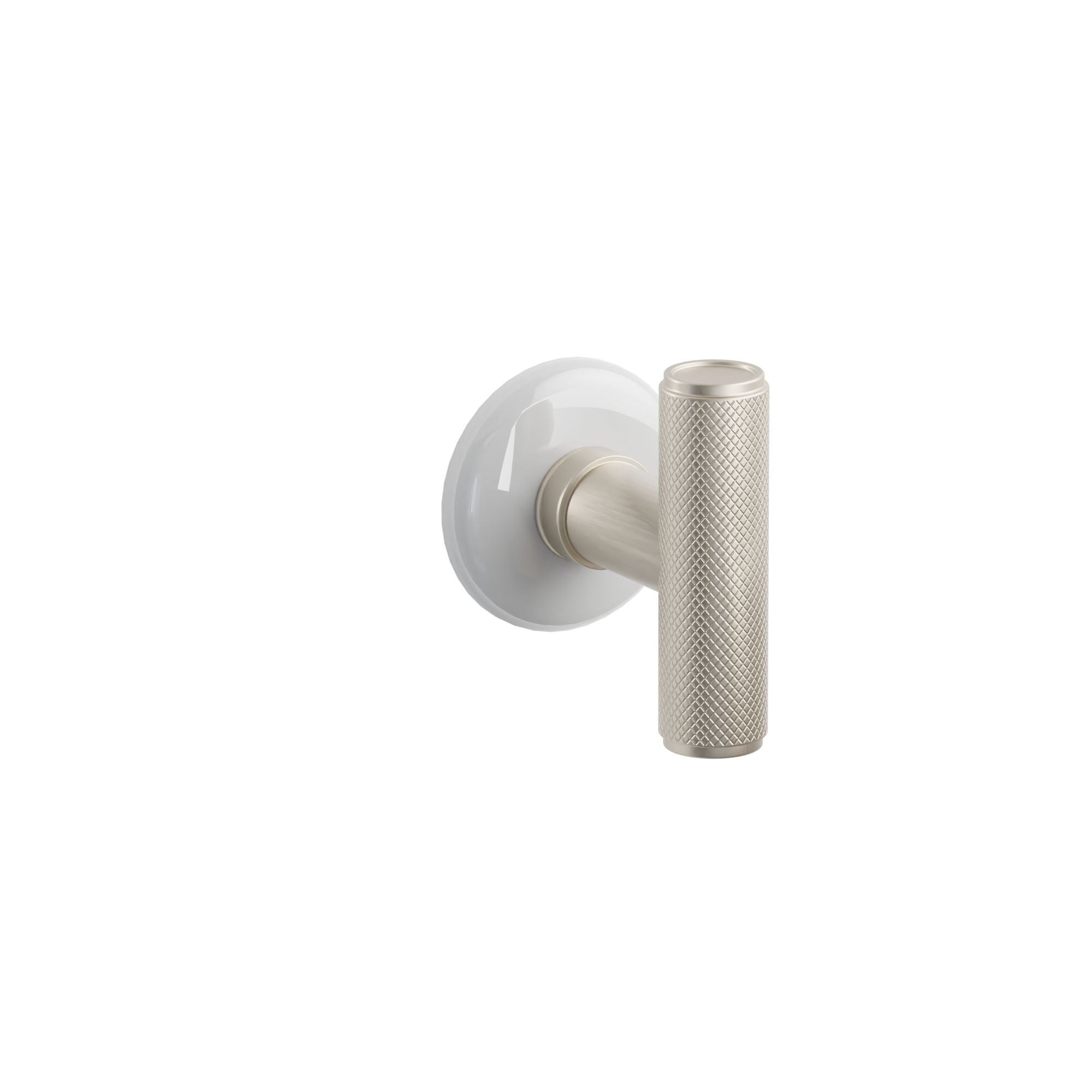 Emtek Ace Knurled Knob Set with Ice White Porcelain Rosette