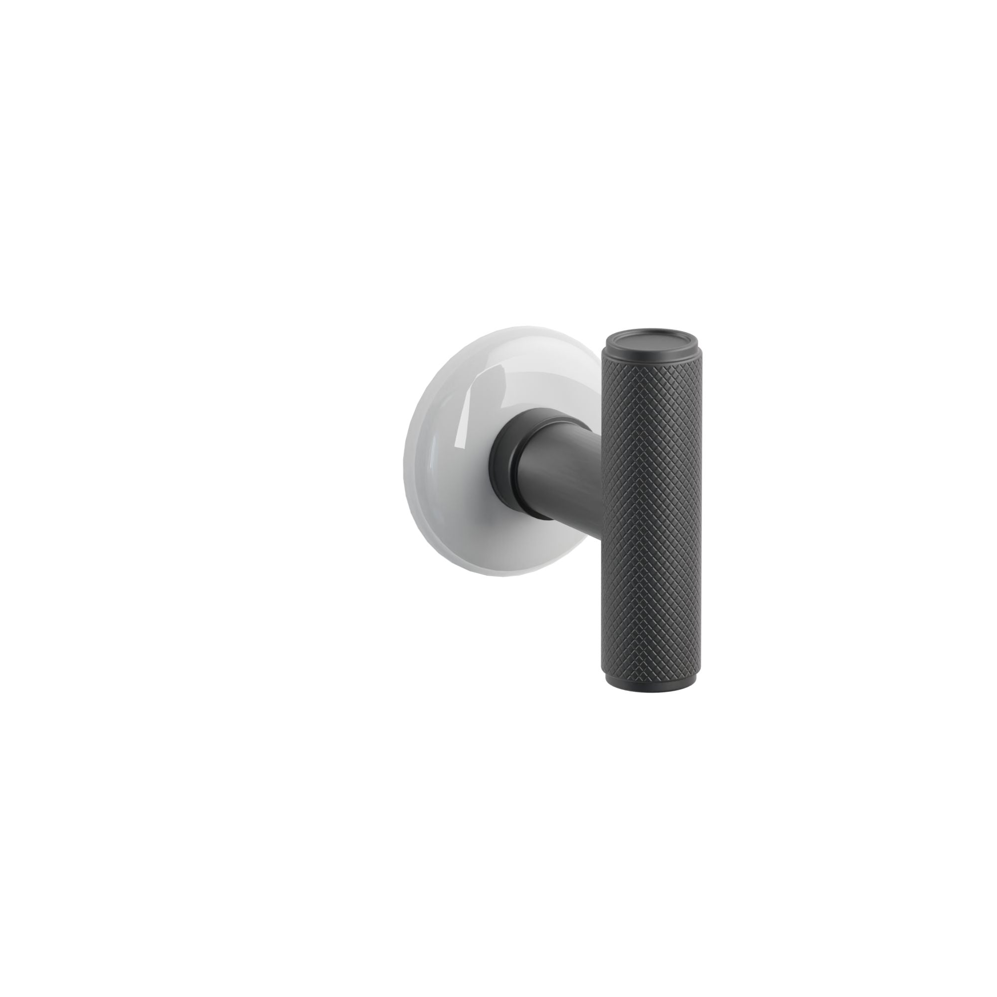 Emtek Ace Knurled Knob Set with Ice White Porcelain Rosette