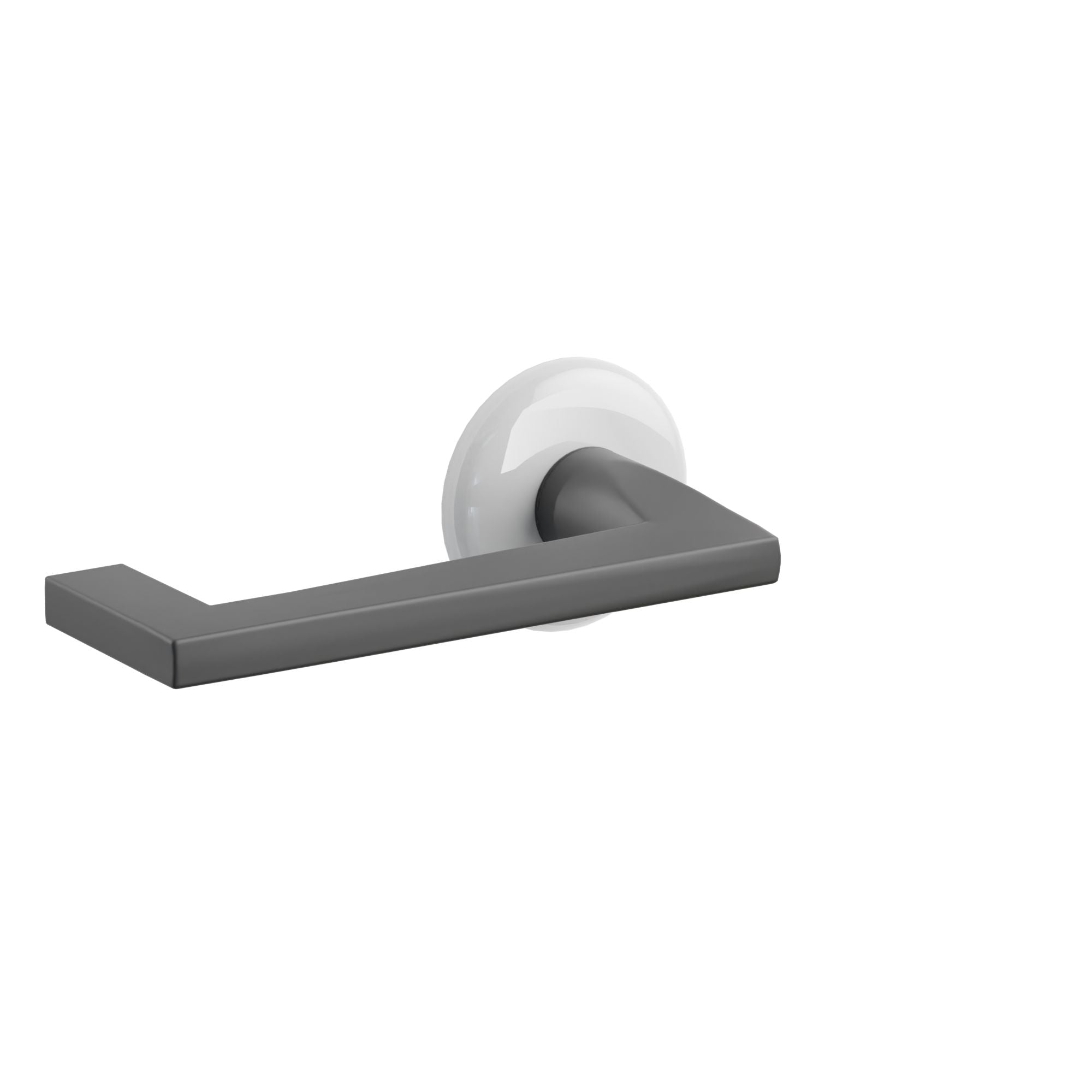 Emtek Arts & Crafts Lever Set with Ice White Porcelain Rosette