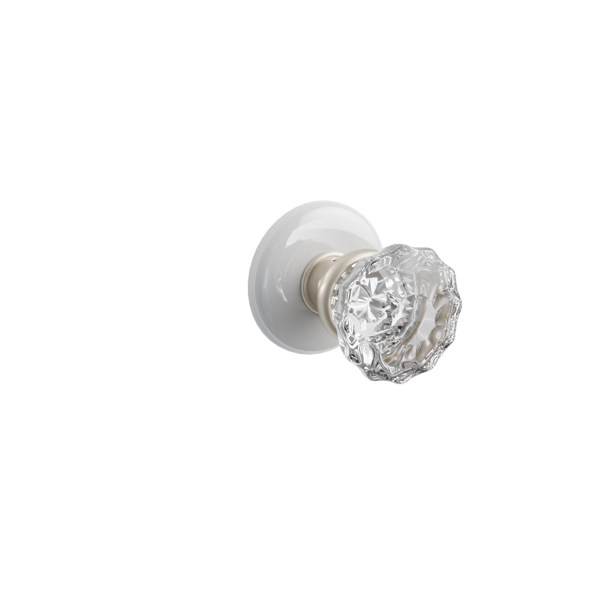 Emtek Astoria Glass Knob Set with Ice White Porcelain Rosette