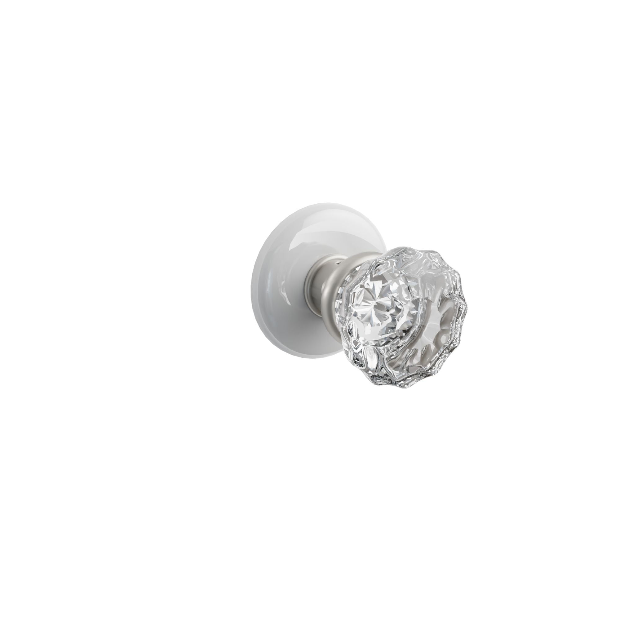 Emtek Astoria Glass Knob Set with Ice White Porcelain Rosette