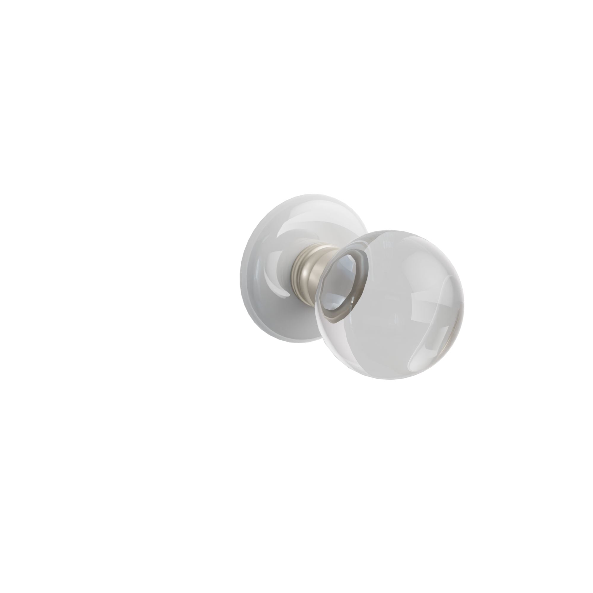 Emtek Bristol Glass Knob Set with Ice White Porcelain Rosette