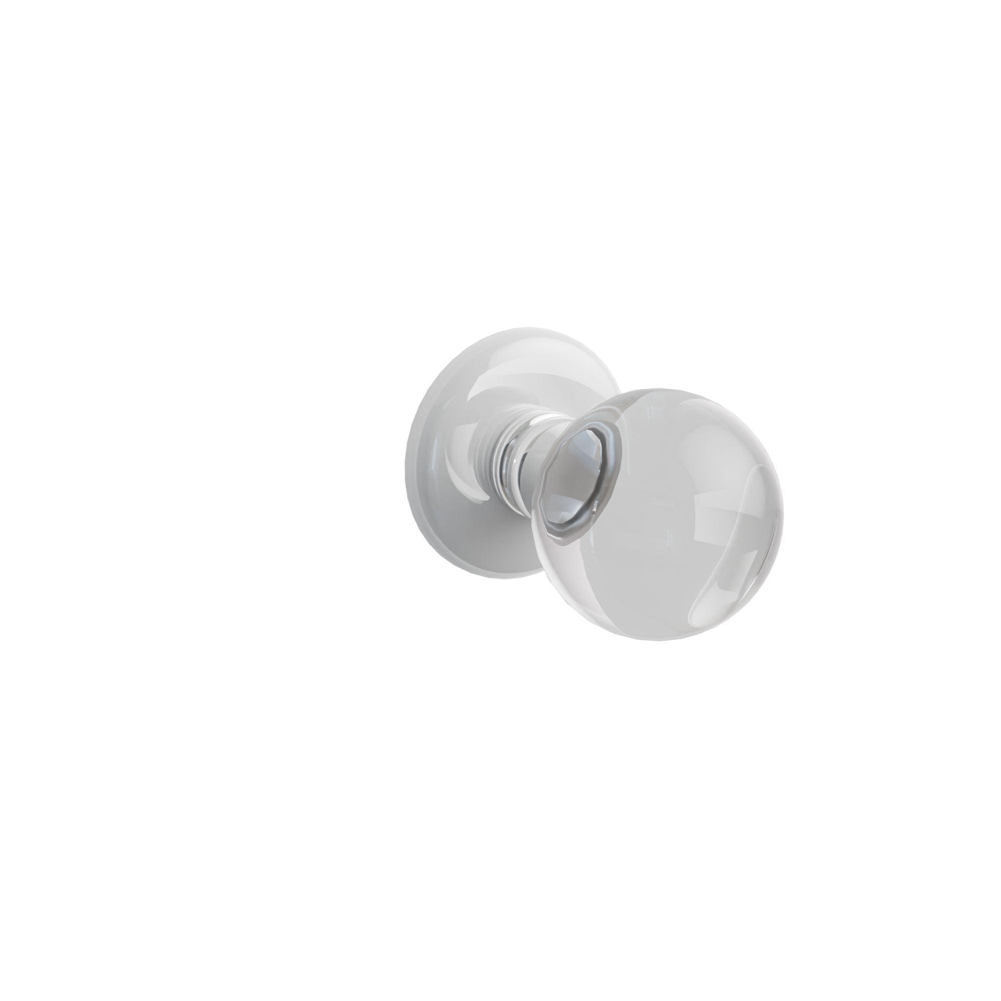 Emtek Bristol Glass Knob Set with Ice White Porcelain Rosette