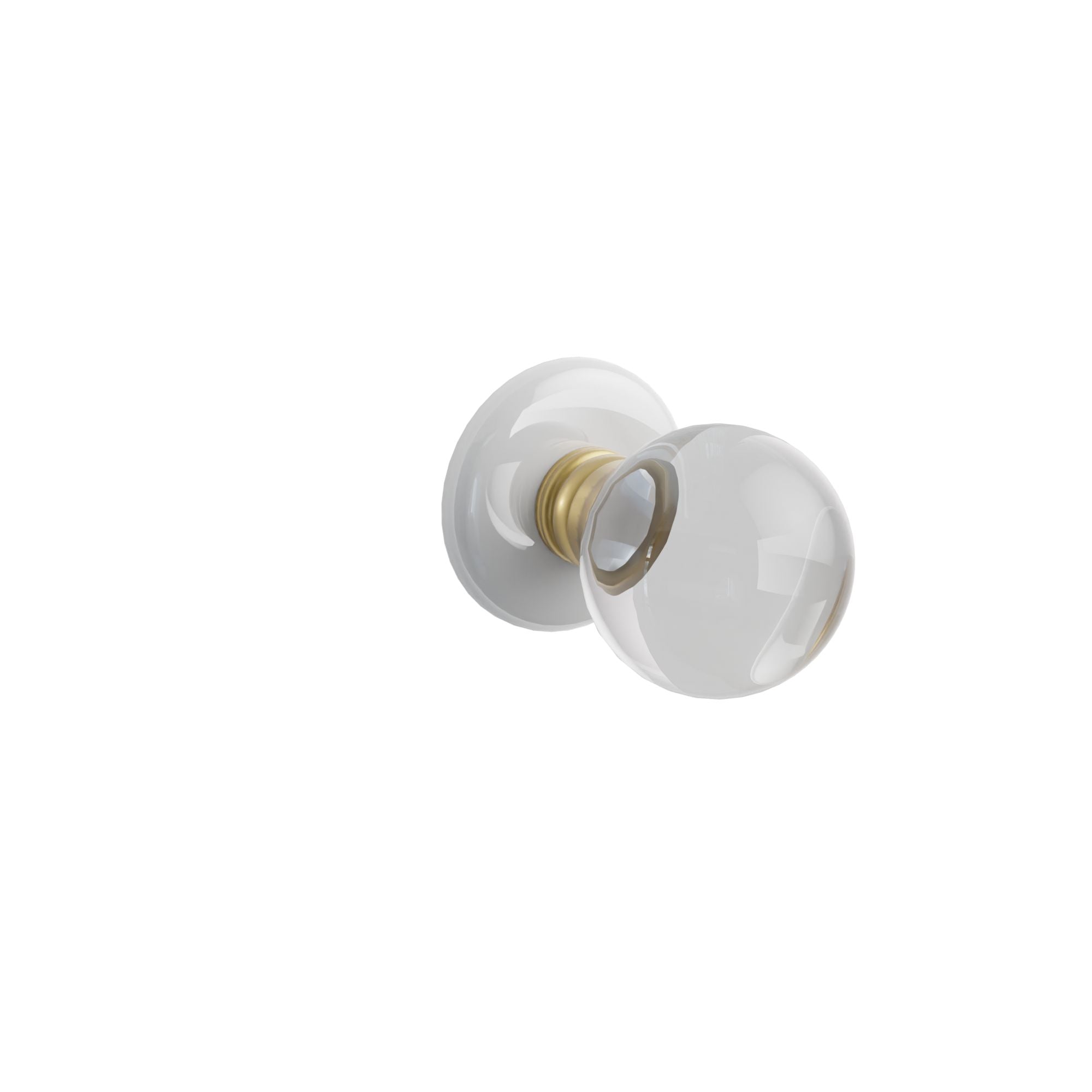 Emtek Bristol Glass Knob Set with Ice White Porcelain Rosette