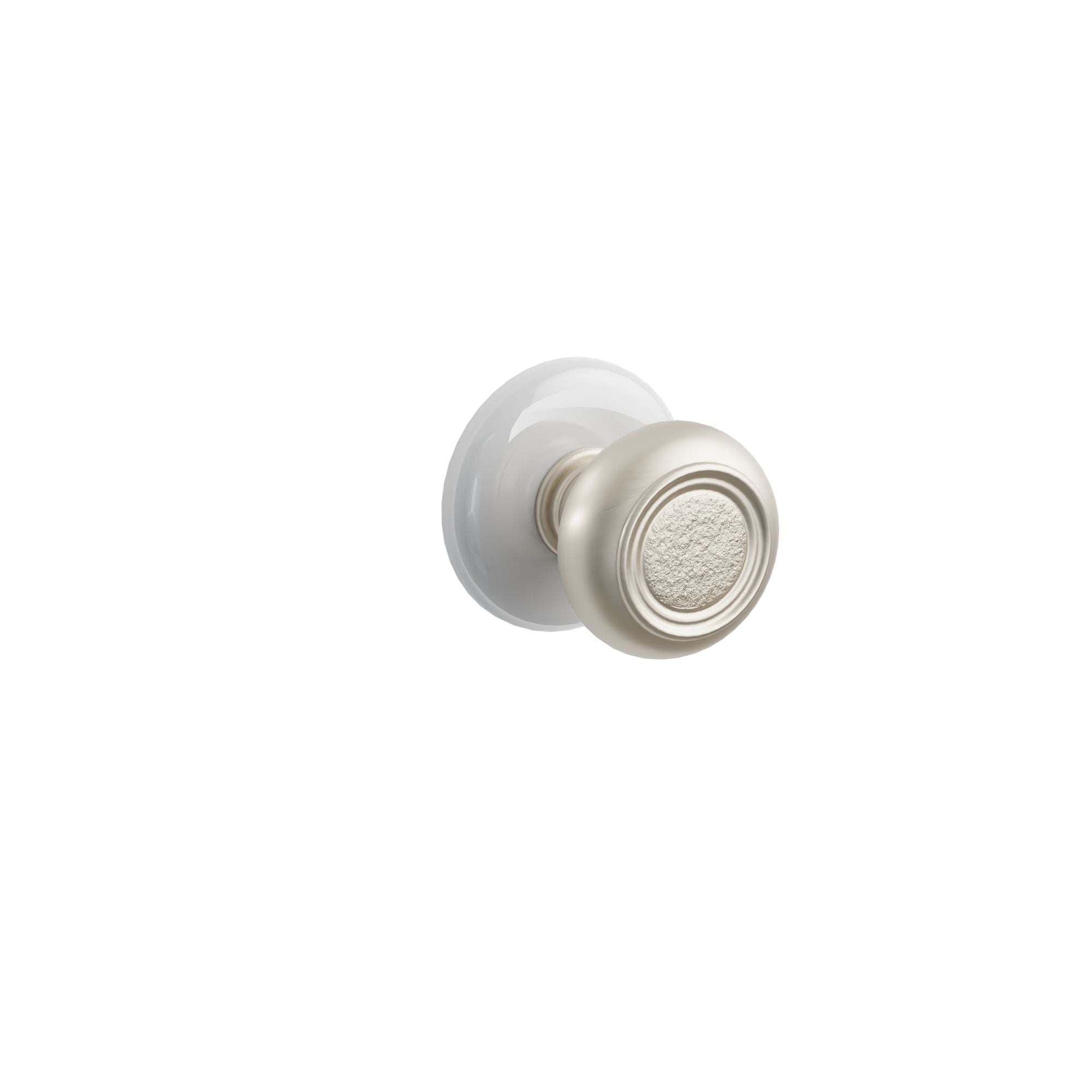 Emtek Belmont Knob Set with Ice White Porcelain Rosette
