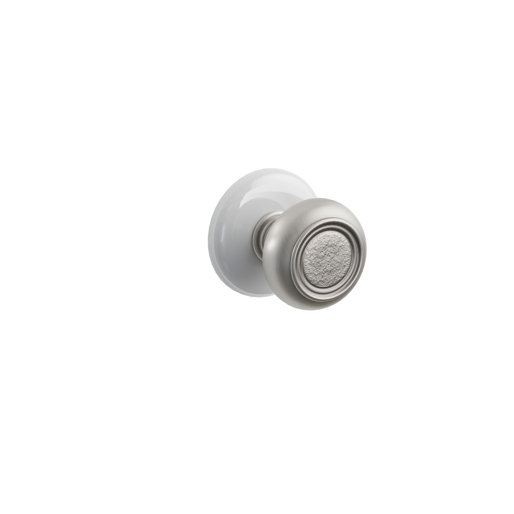 Emtek Belmont Knob Set with Ice White Porcelain Rosette
