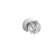 Emtek Diamond Glass Knob Set with Ice White Porcelain Rosette