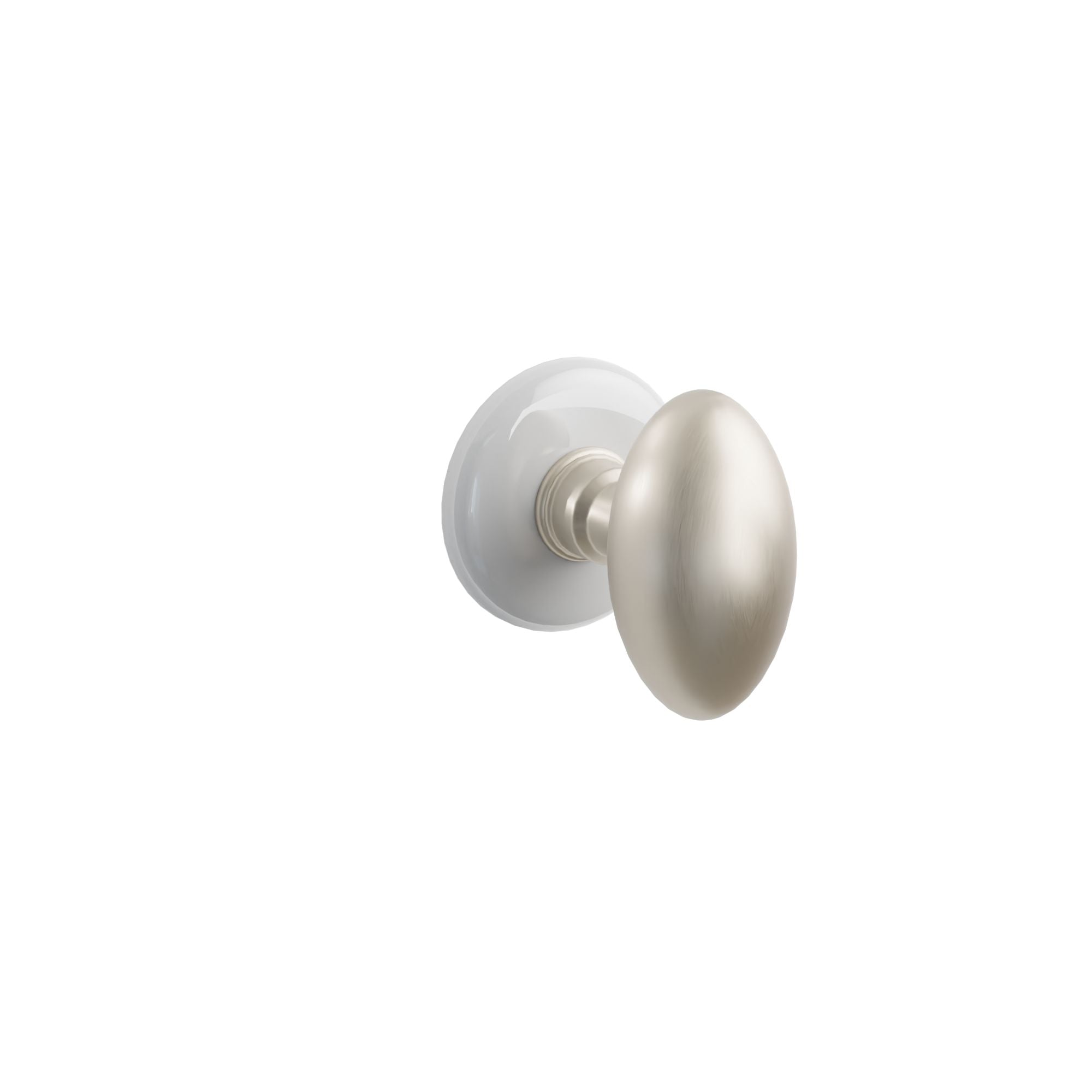 Emtek Egg Knob Set with Ice White Porcelain Rosette