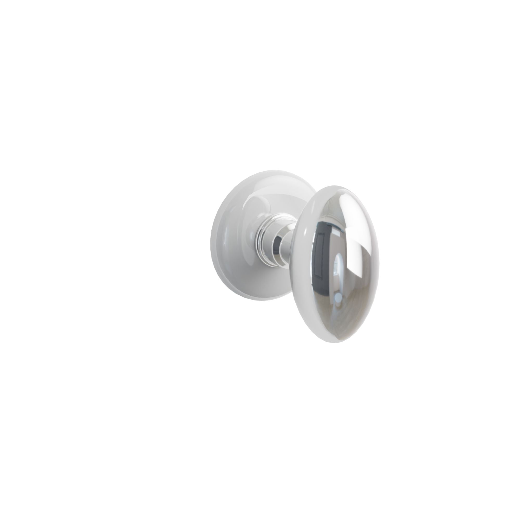 Emtek Egg Knob Set with Ice White Porcelain Rosette
