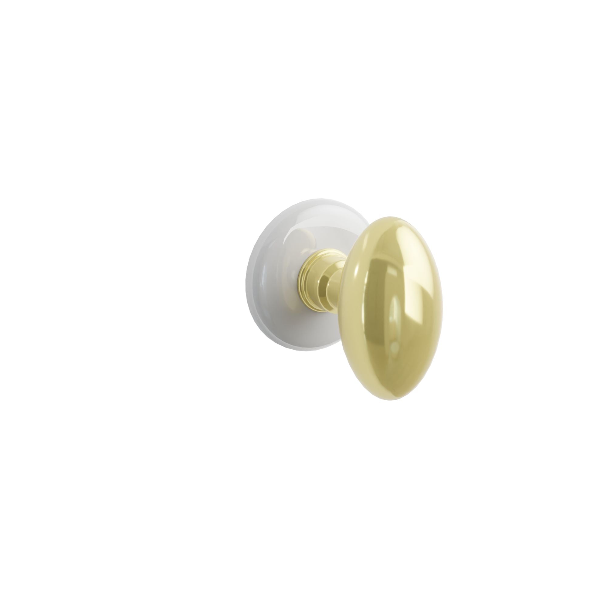 Emtek Egg Knob Set with Ice White Porcelain Rosette