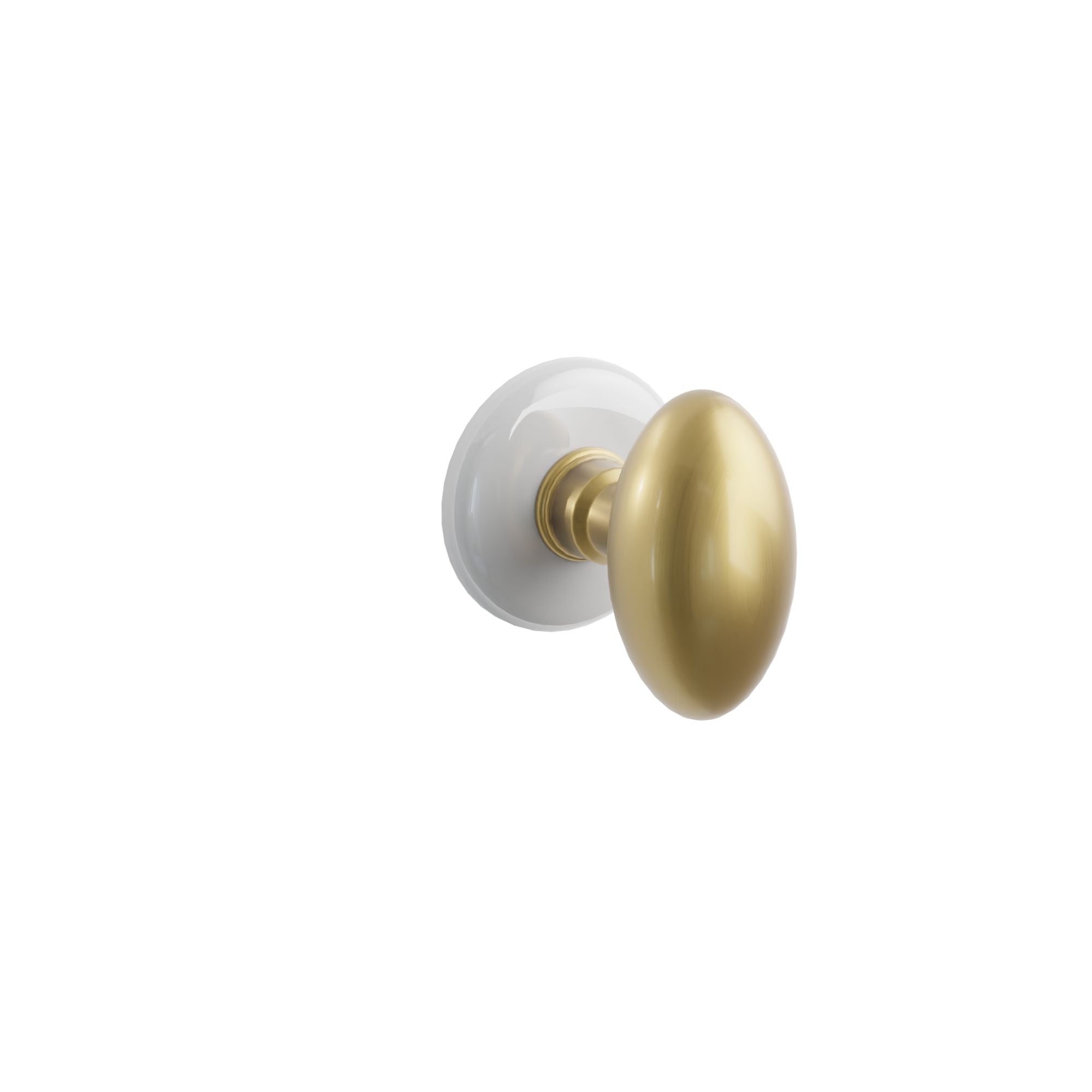 Emtek Egg Knob Set with Ice White Porcelain Rosette