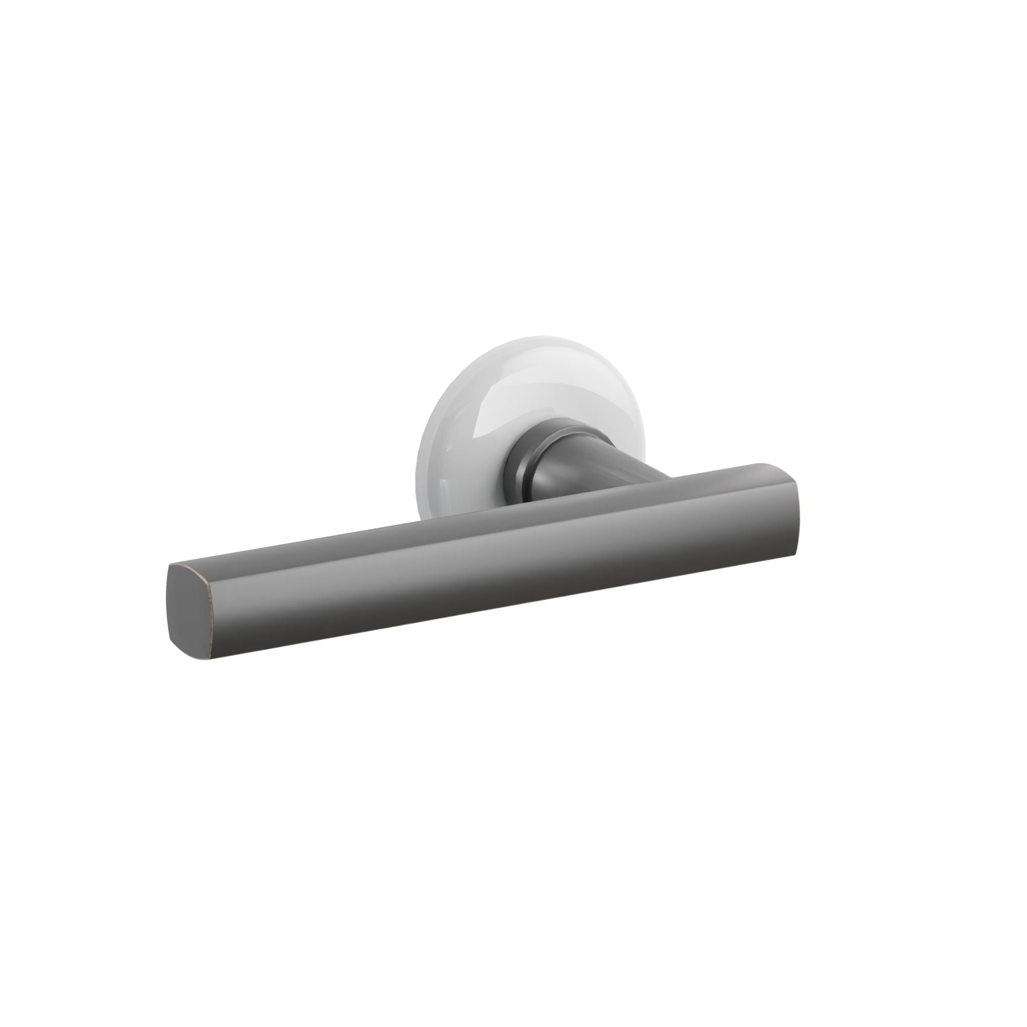 Emtek Dumont Lever Set with Ice White Porcelain Rosette