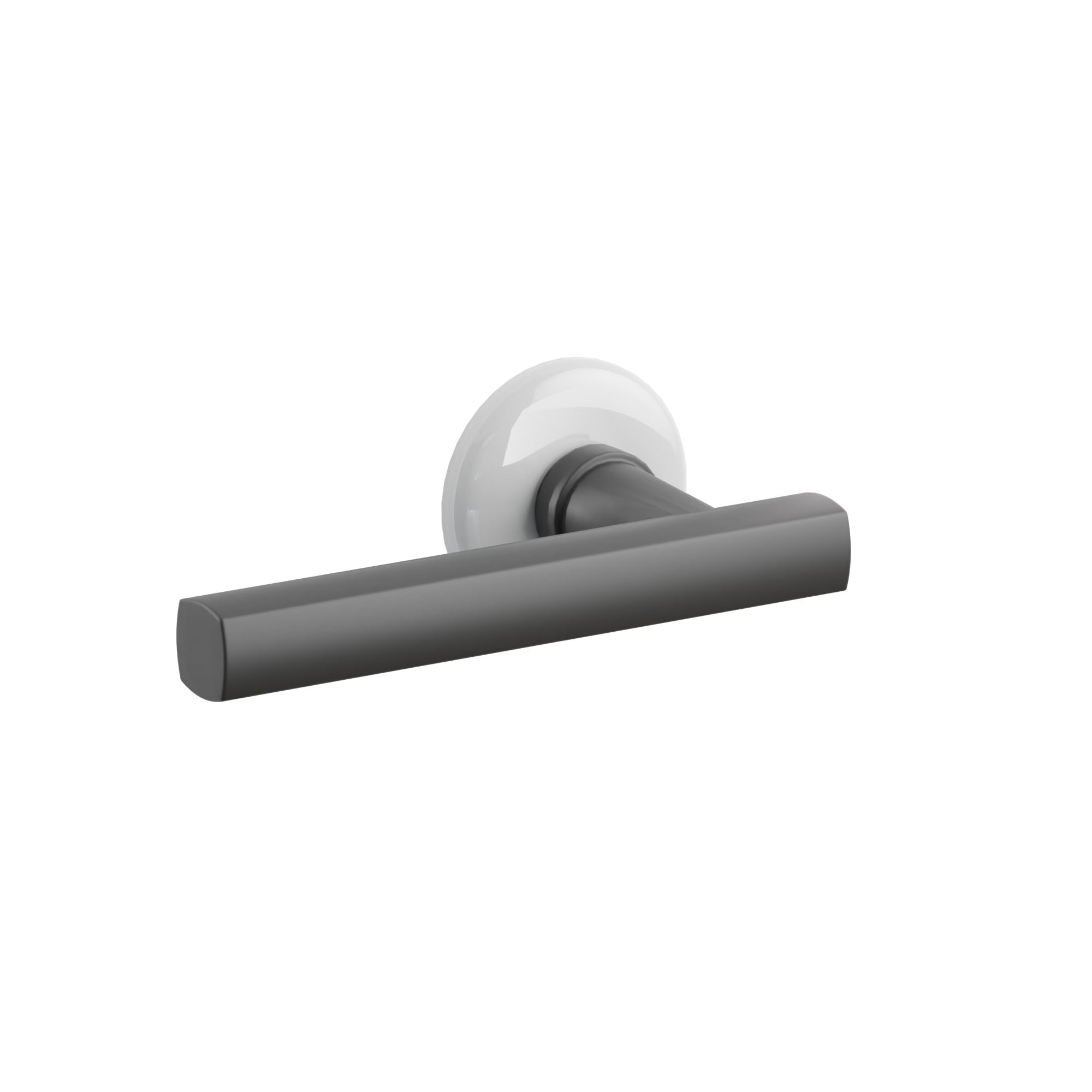 Emtek Dumont Lever Set with Ice White Porcelain Rosette